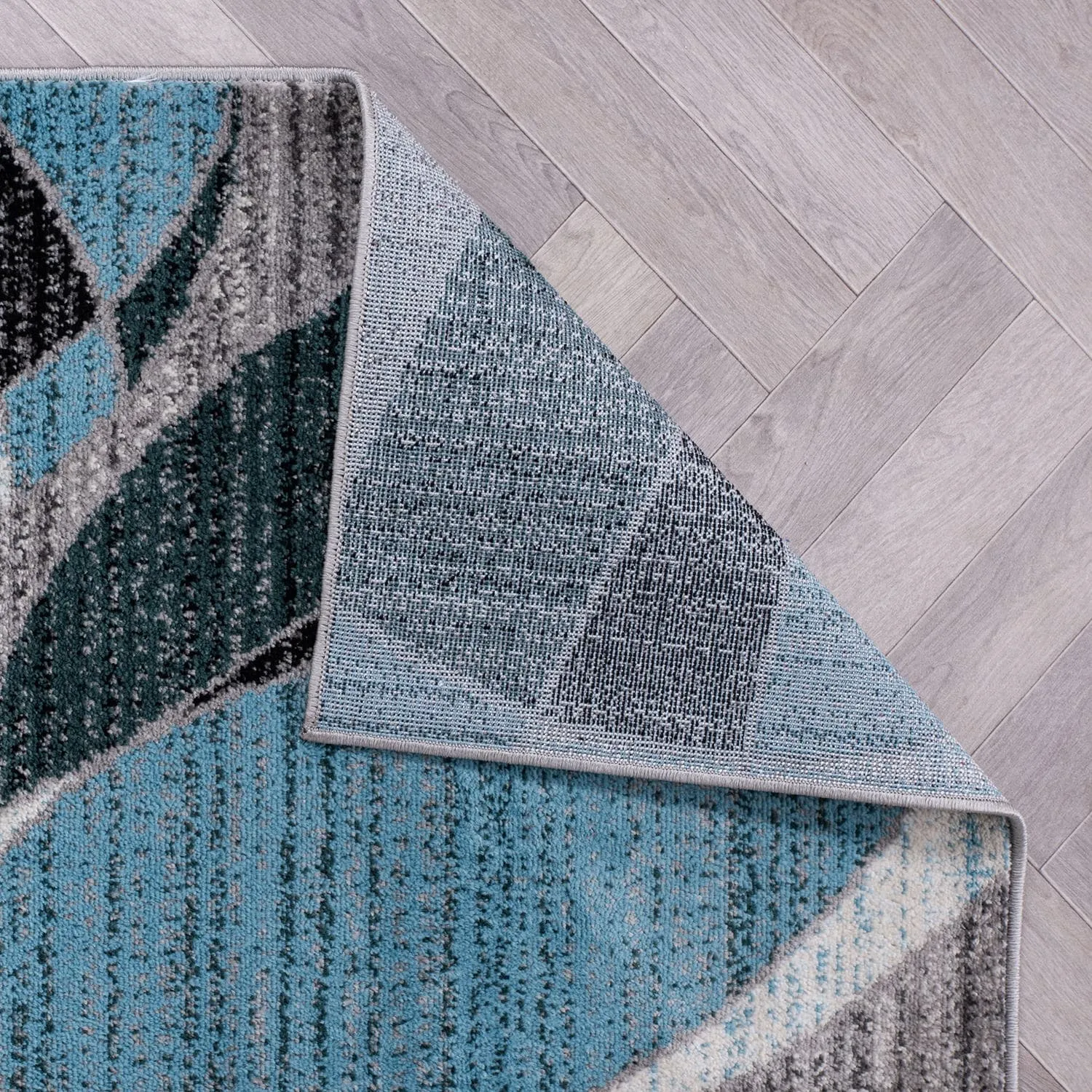 World Rug Gallery Modern Geometric Circular Harmony Blue Area Rug
