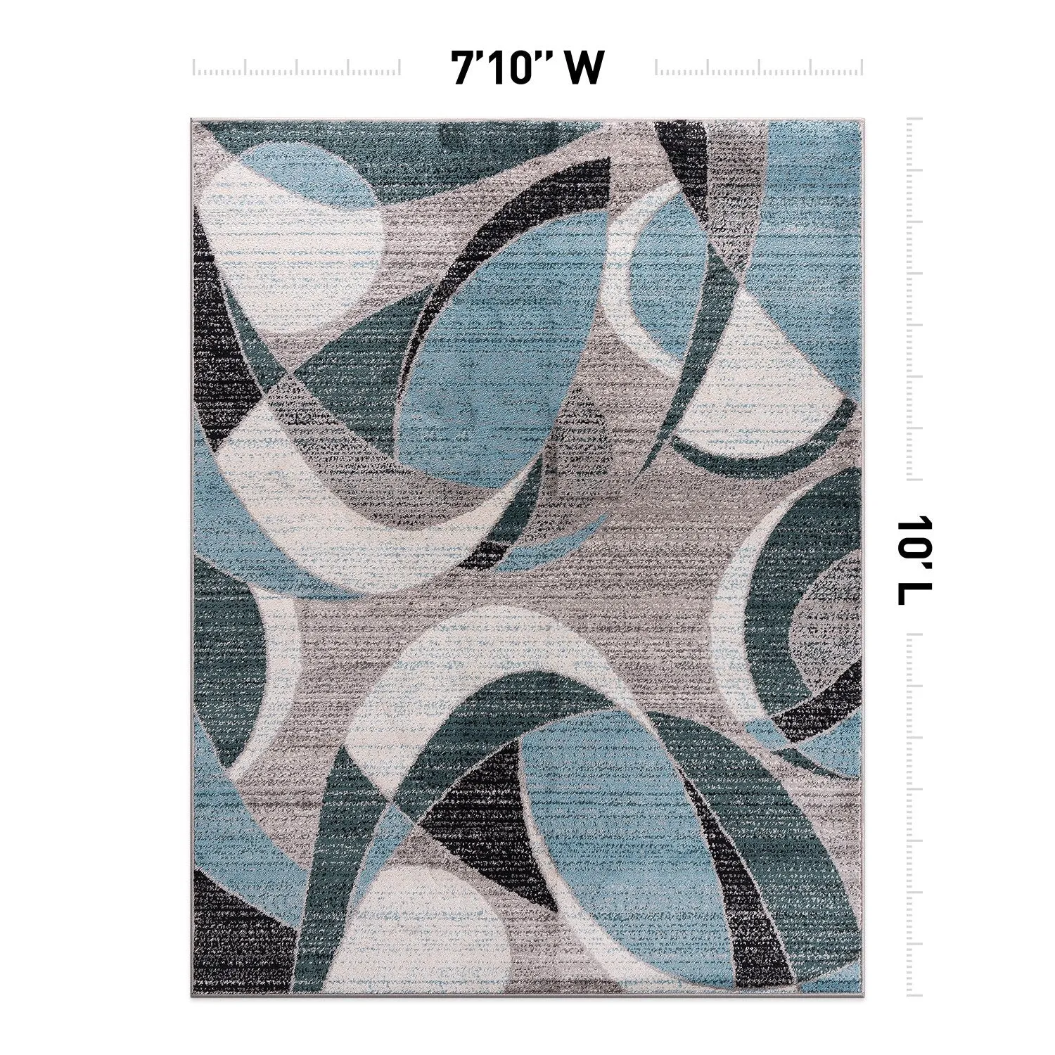 World Rug Gallery Modern Geometric Circular Harmony Blue Area Rug