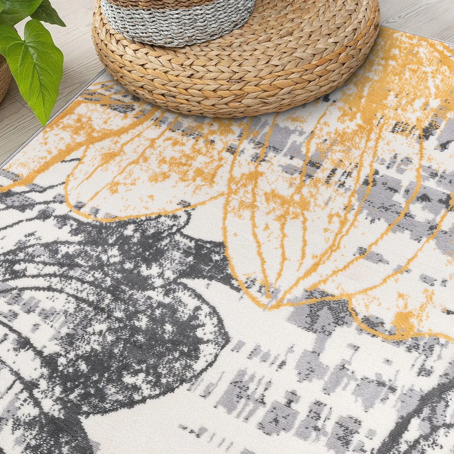 World Rug Gallery Modern Large Floral Distressed Area Rug