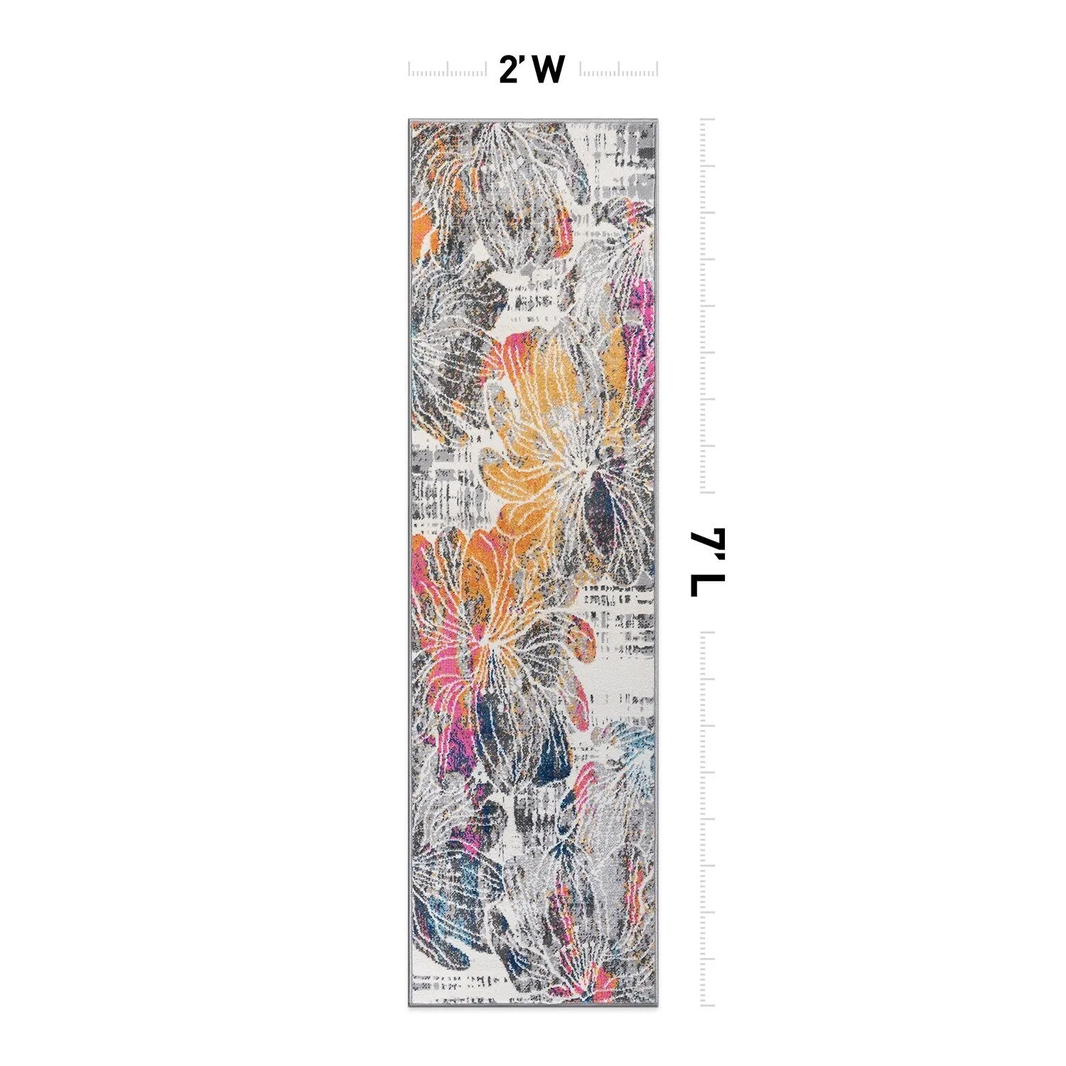 World Rug Gallery Modern Large Floral Distressed Area Rug
