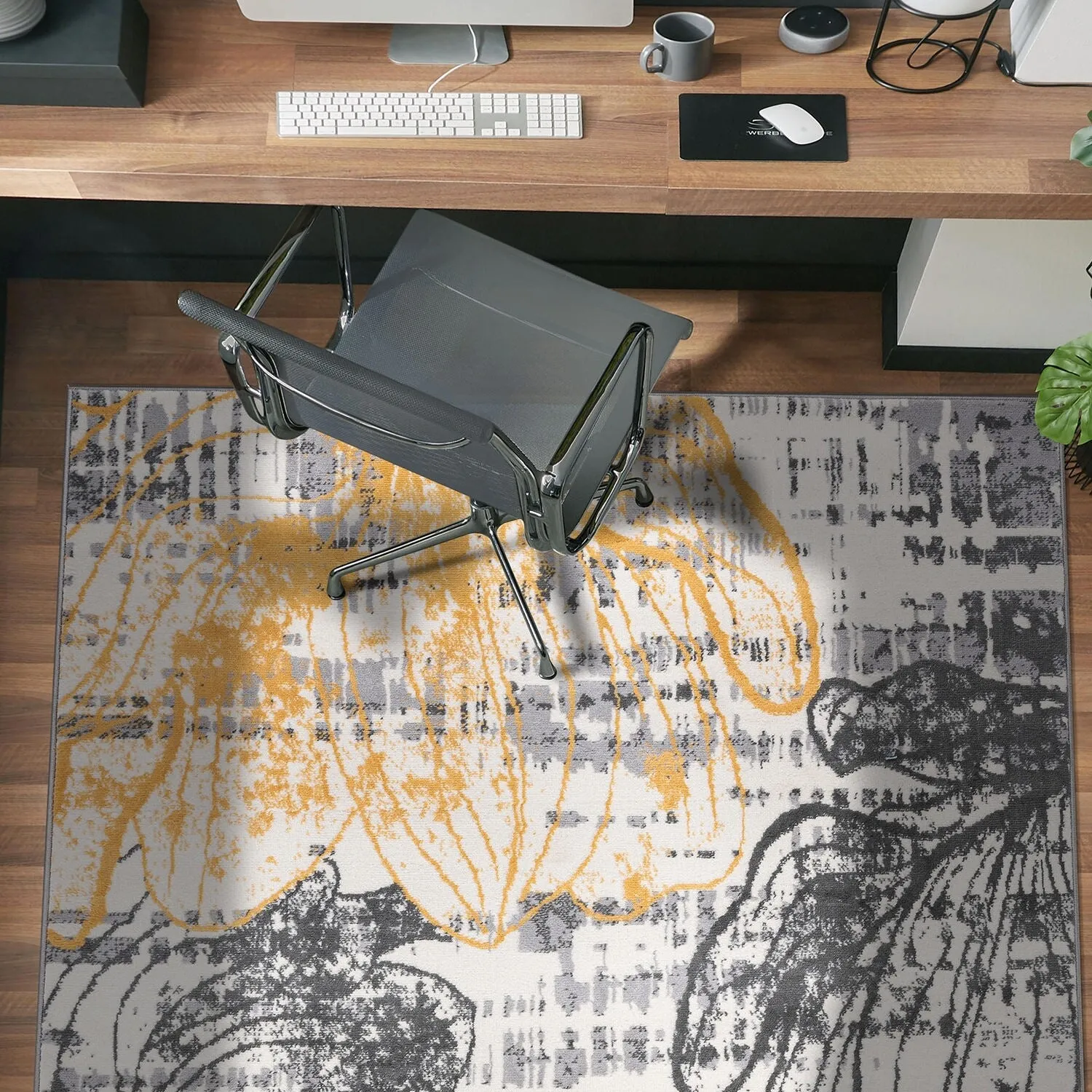 World Rug Gallery Modern Large Floral Distressed Area Rug