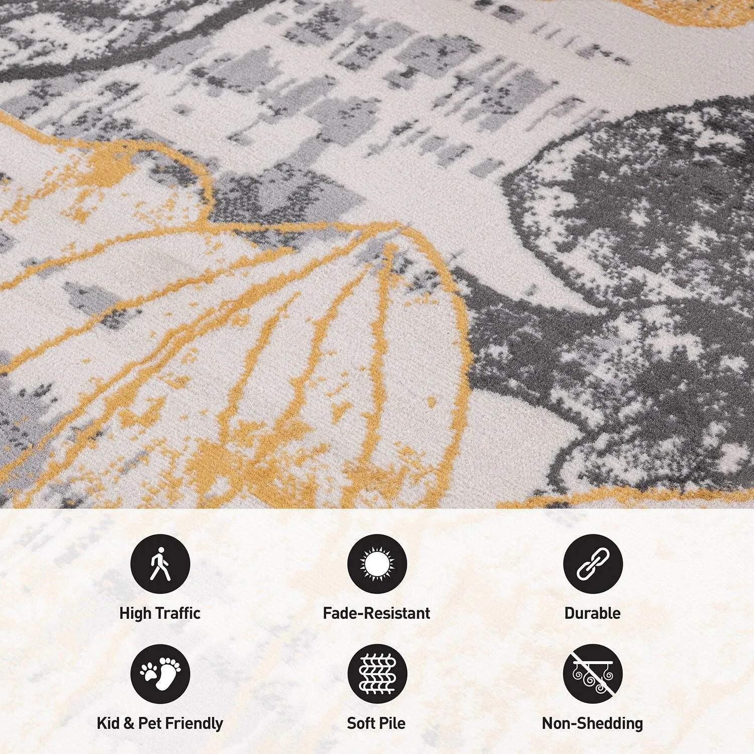 World Rug Gallery Modern Large Floral Distressed Area Rug