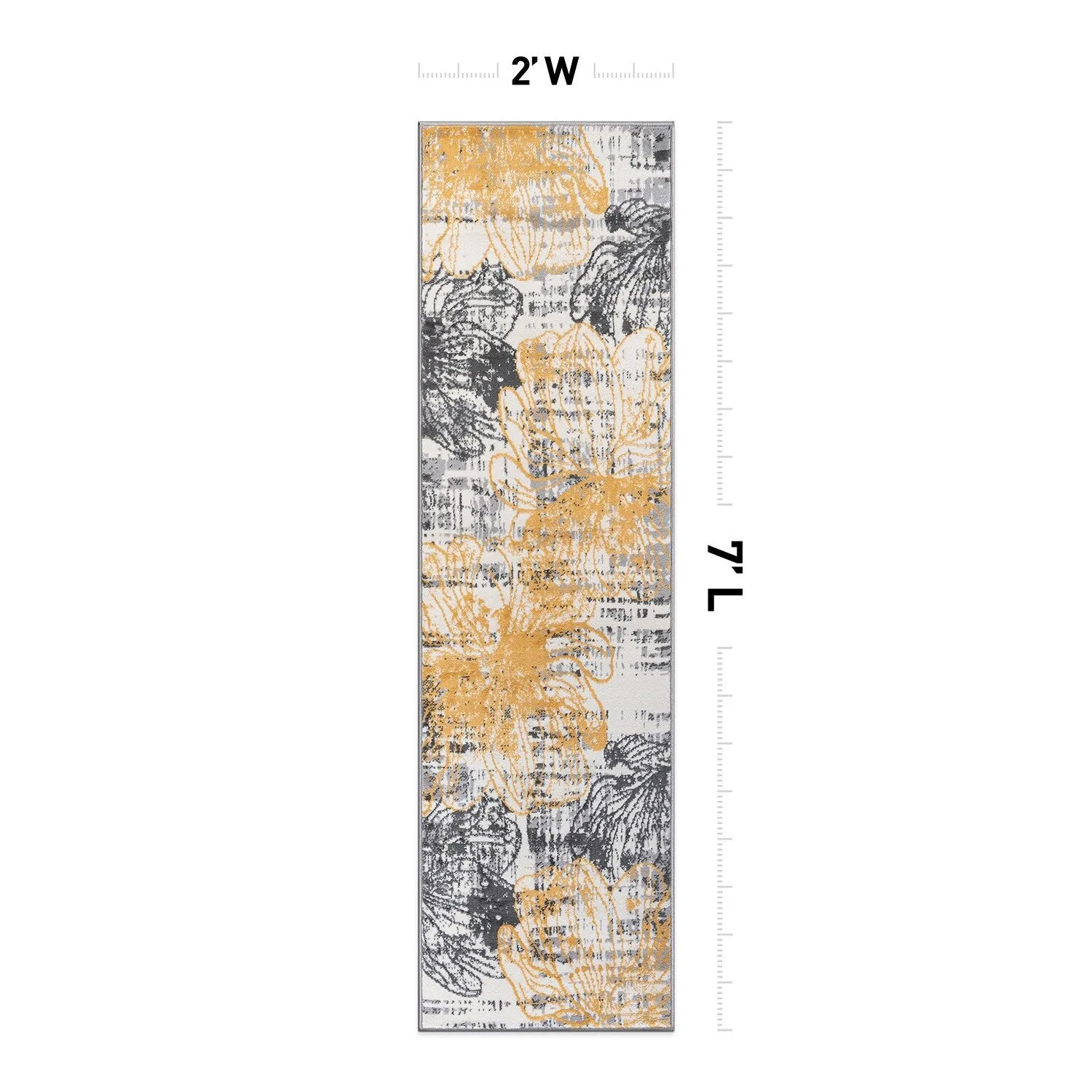 World Rug Gallery Modern Large Floral Distressed Area Rug