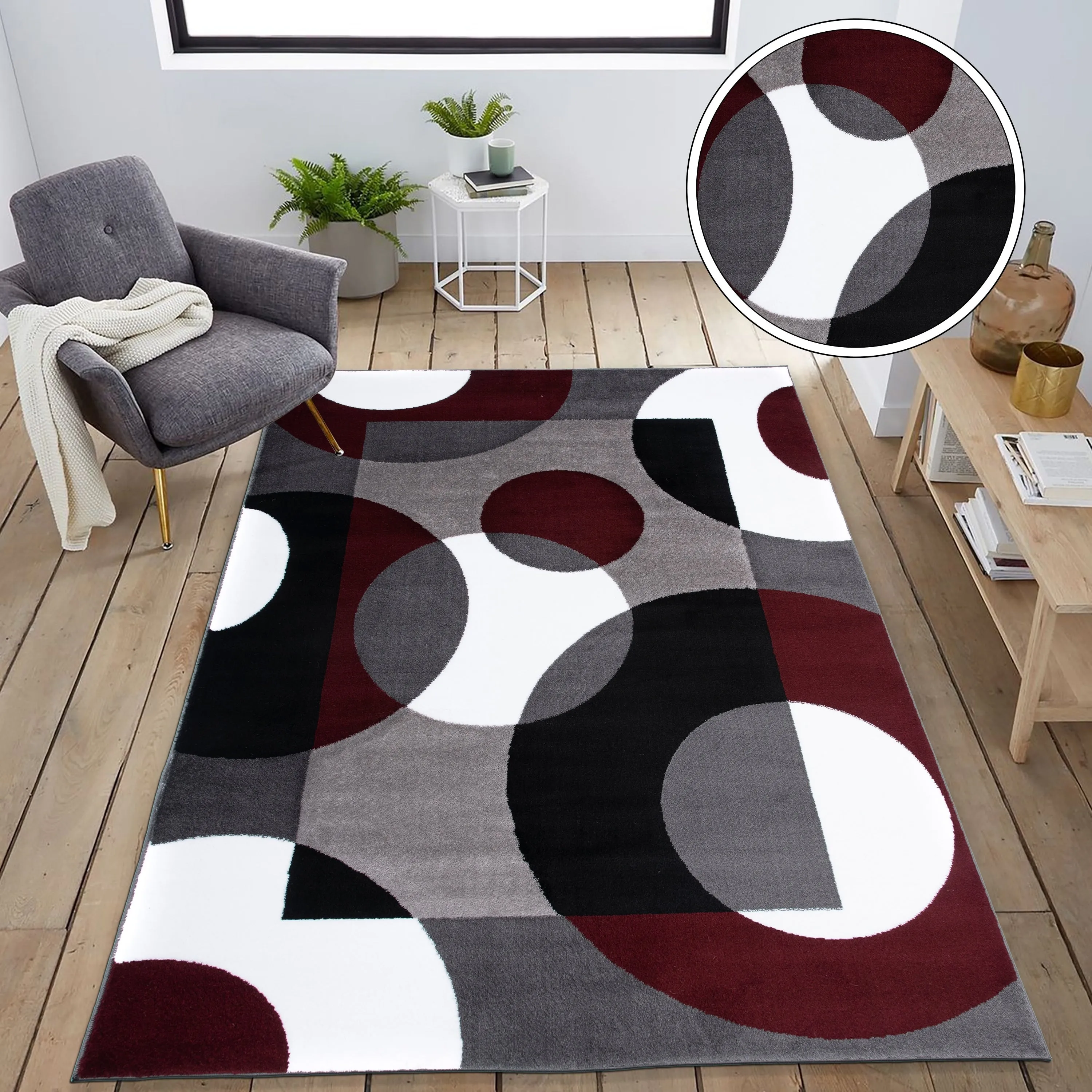World Rug Gallery Modern Multicolored Geometric Area Rug