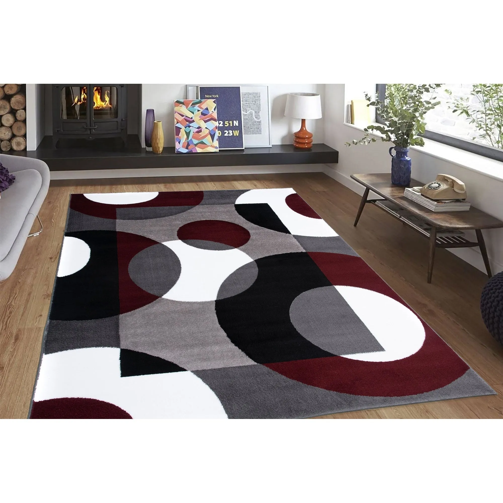World Rug Gallery Modern Multicolored Geometric Area Rug