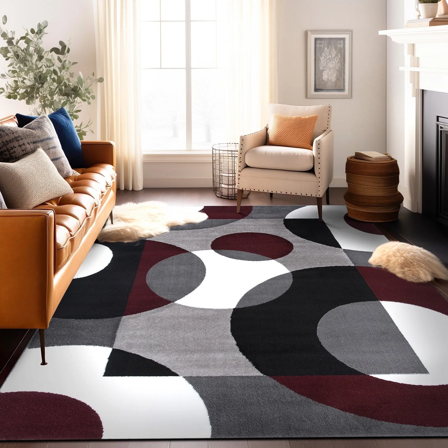 World Rug Gallery Modern Multicolored Geometric Area Rug