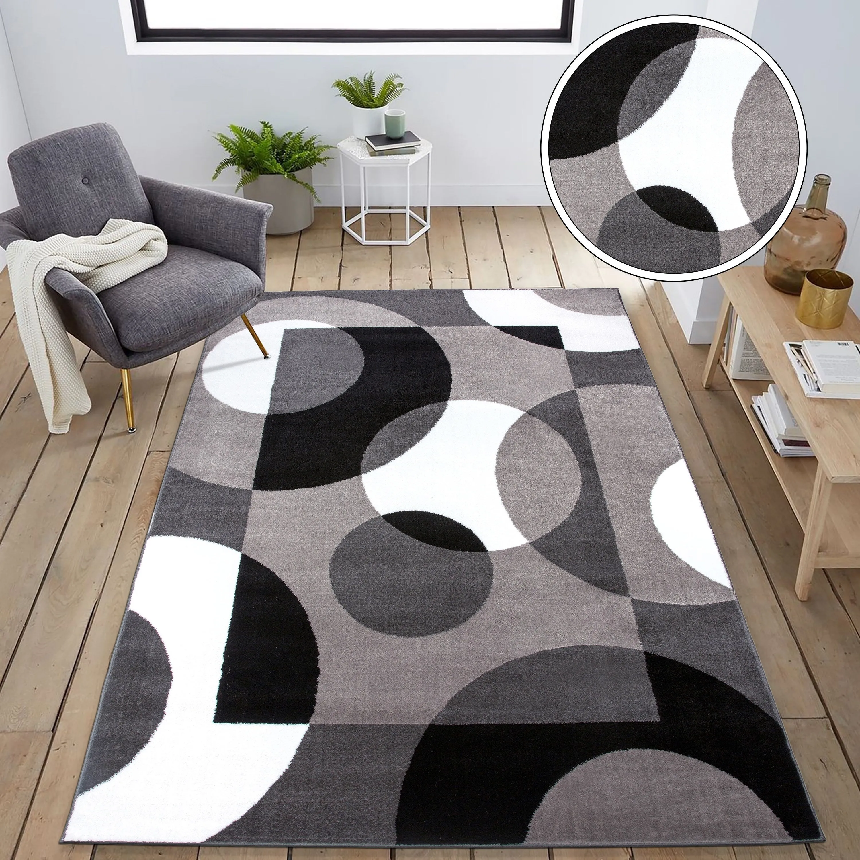 World Rug Gallery Modern Multicolored Geometric Area Rug
