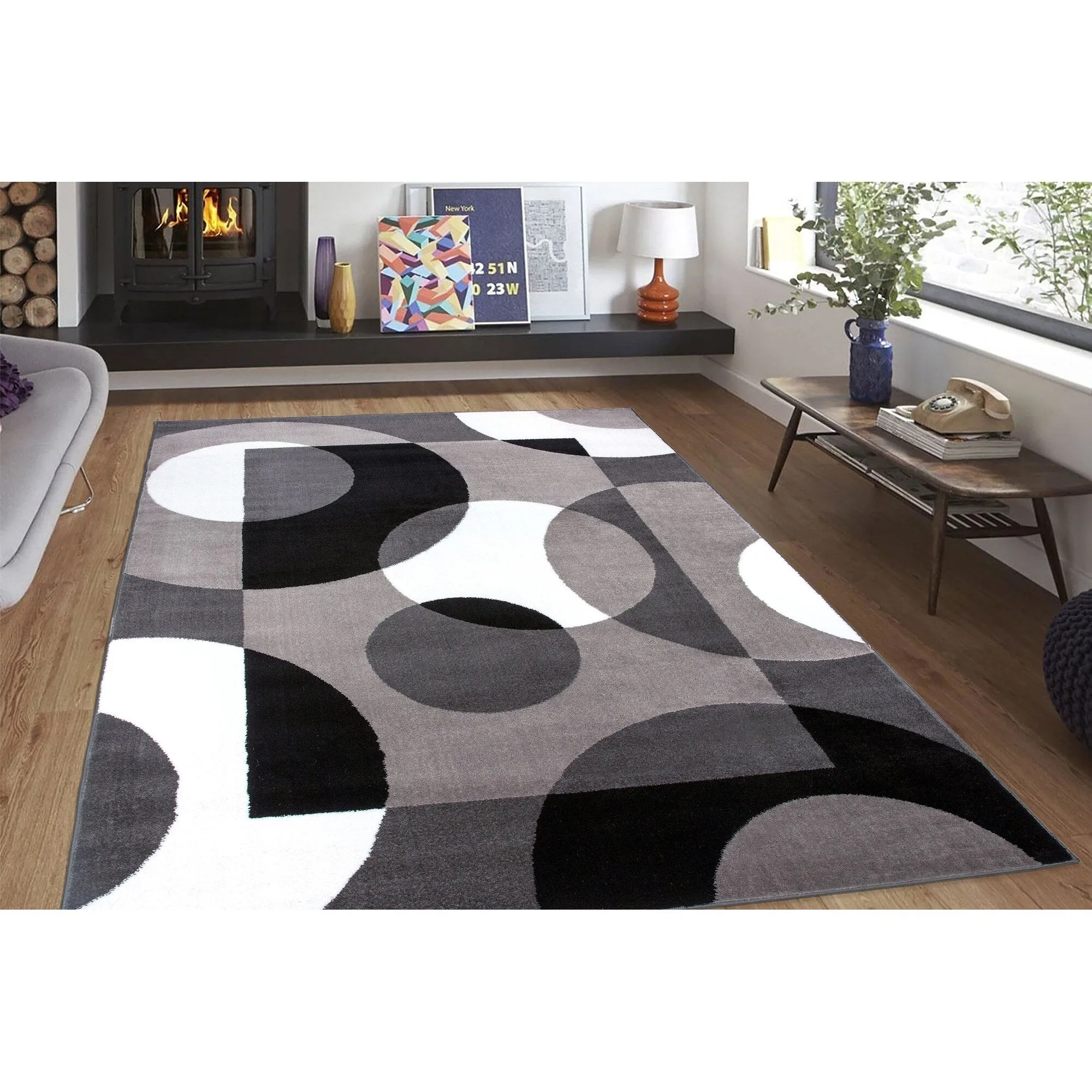 World Rug Gallery Modern Multicolored Geometric Area Rug