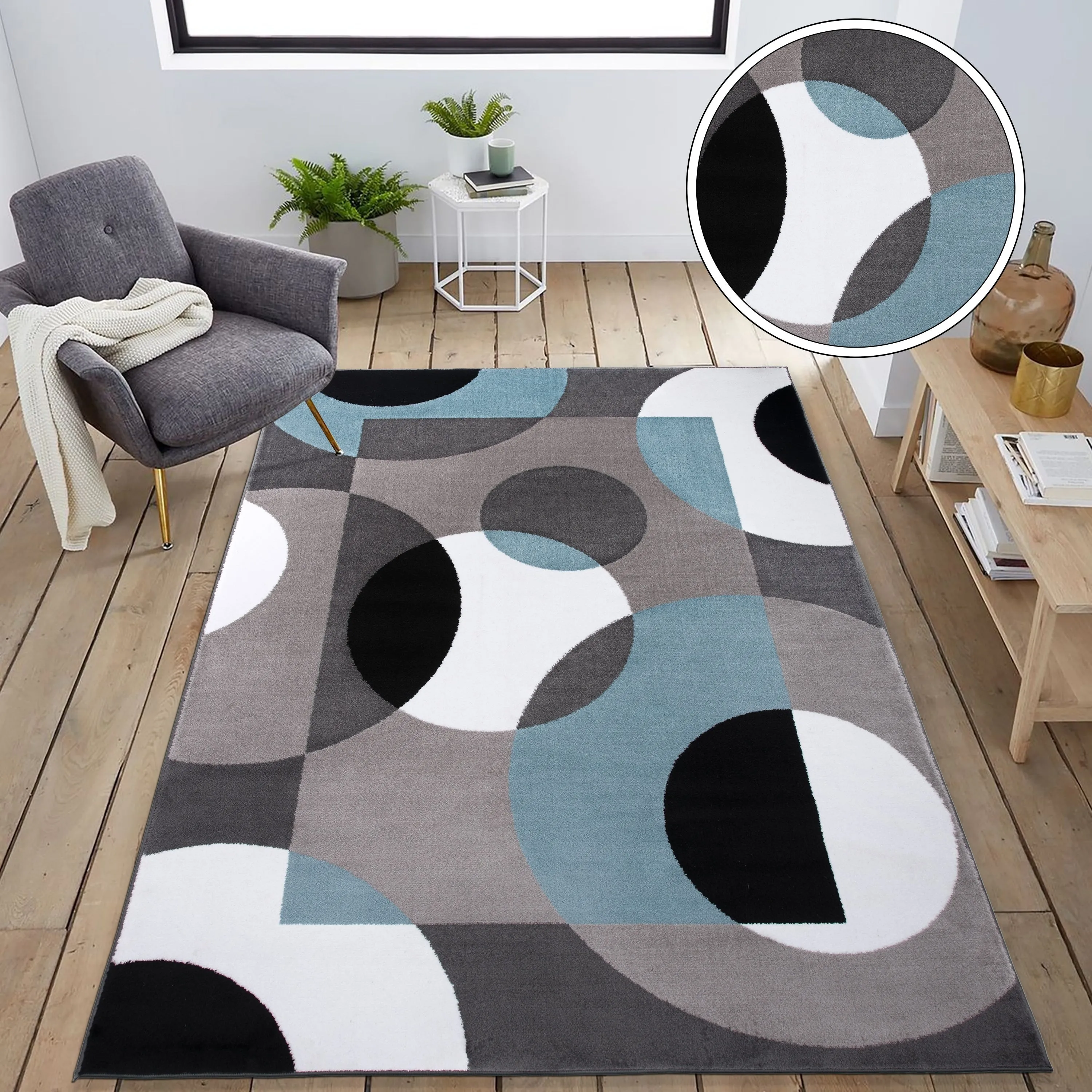 World Rug Gallery Modern Multicolored Geometric Area Rug