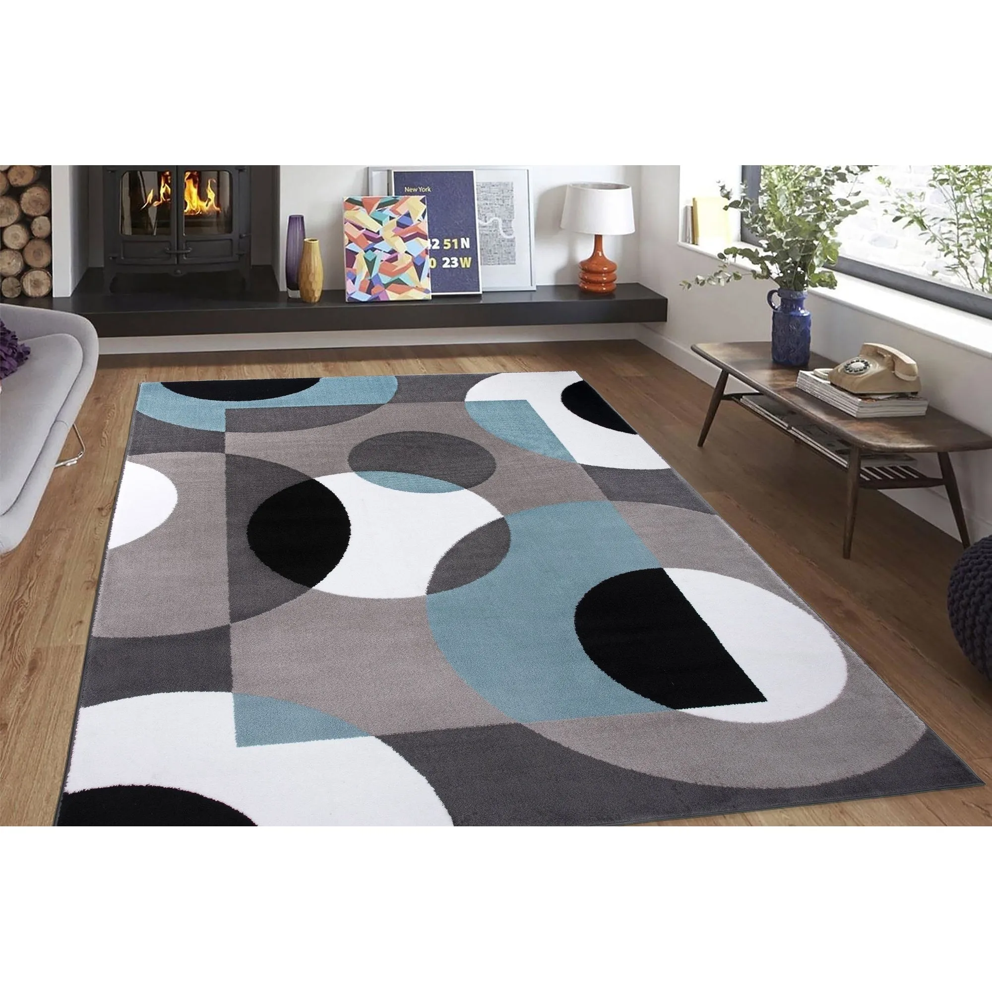 World Rug Gallery Modern Multicolored Geometric Area Rug