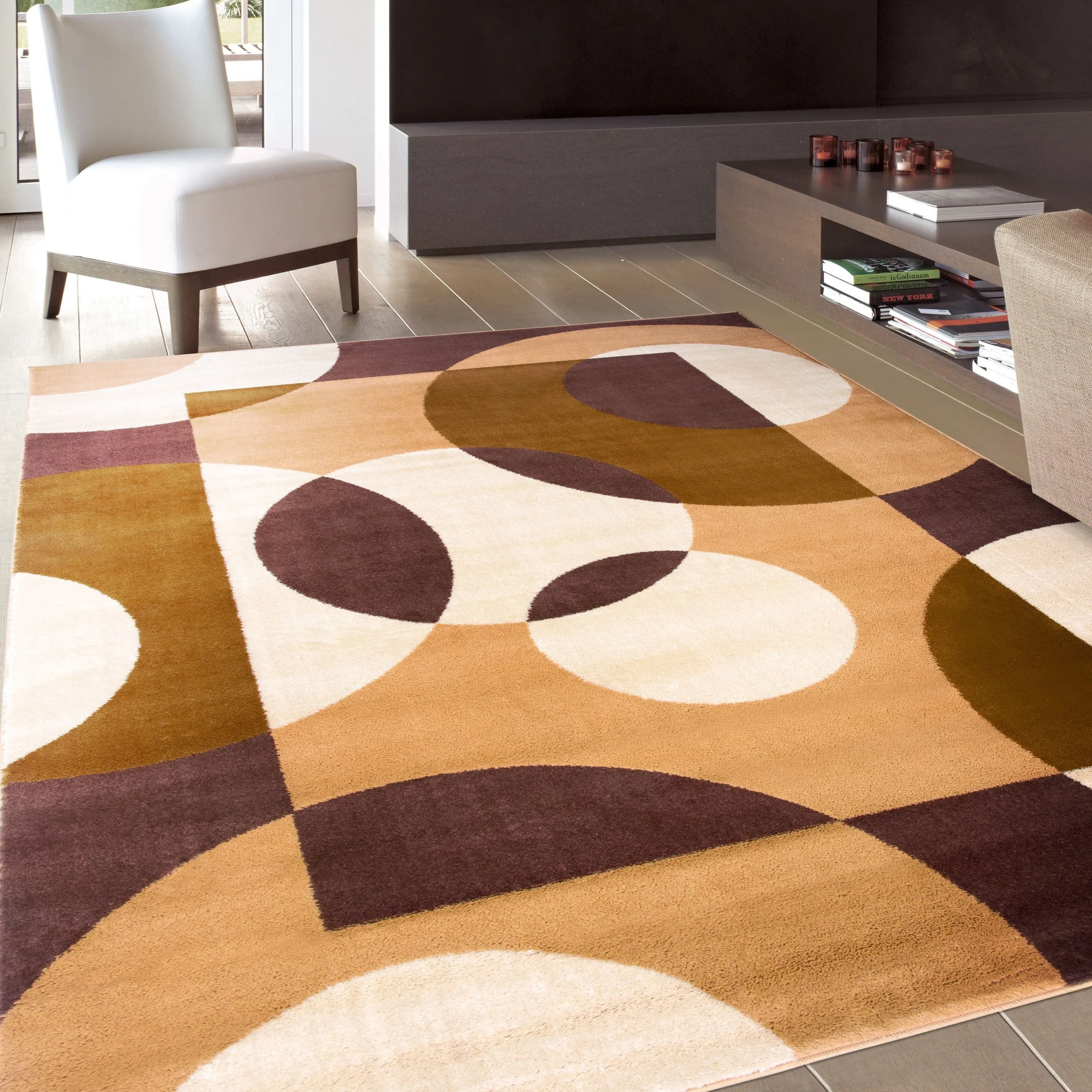 World Rug Gallery Modern Multicolored Geometric Area Rug