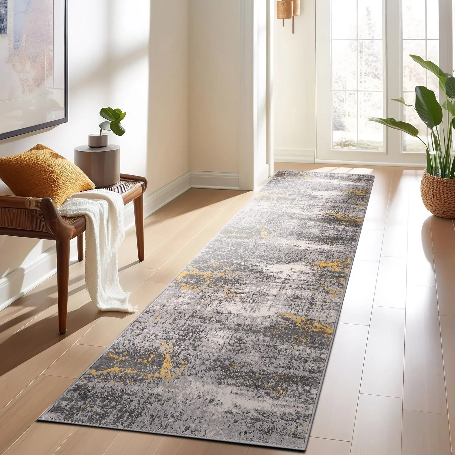 World Rug Gallery Prague Distressed Abstract Area Rug