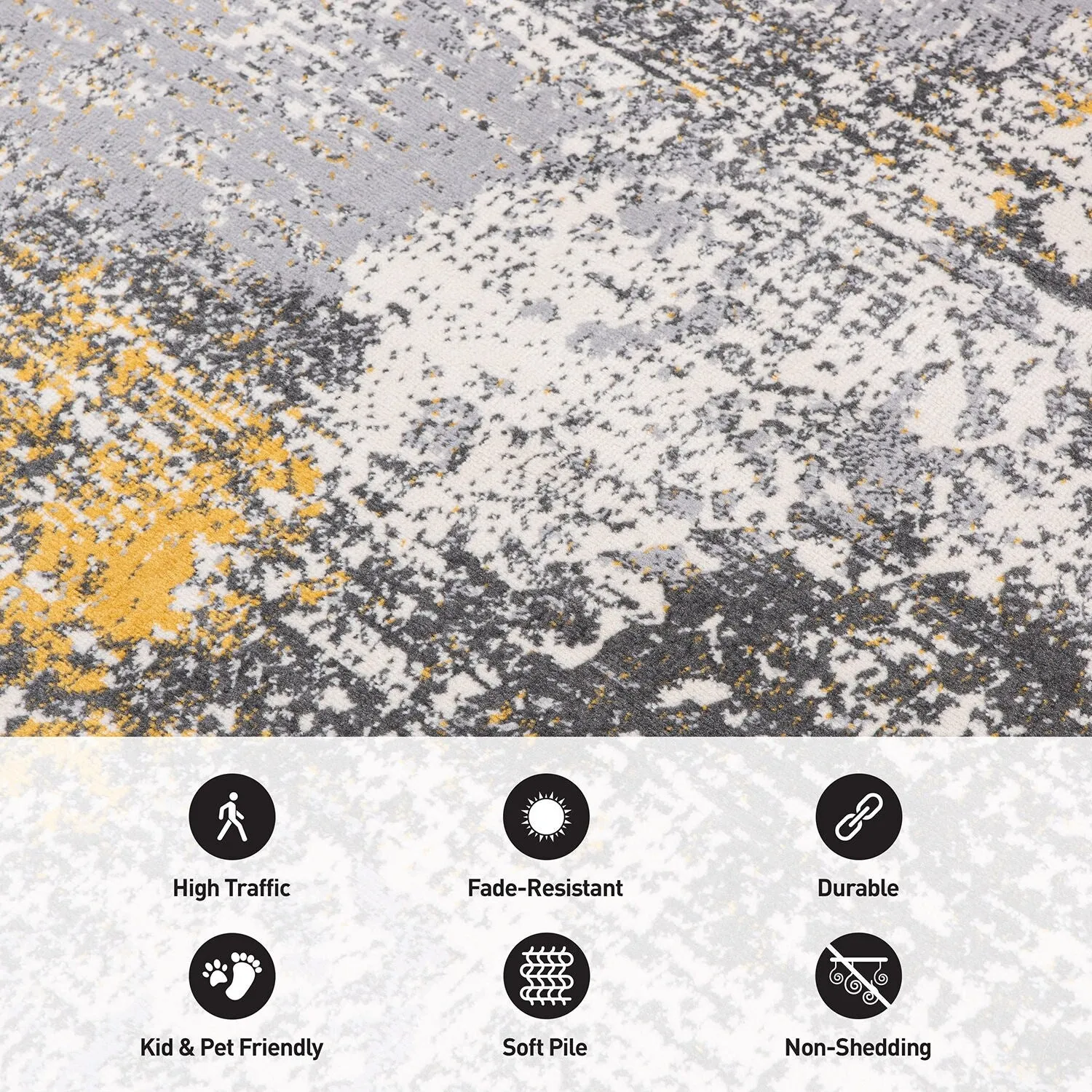 World Rug Gallery Prague Distressed Abstract Area Rug
