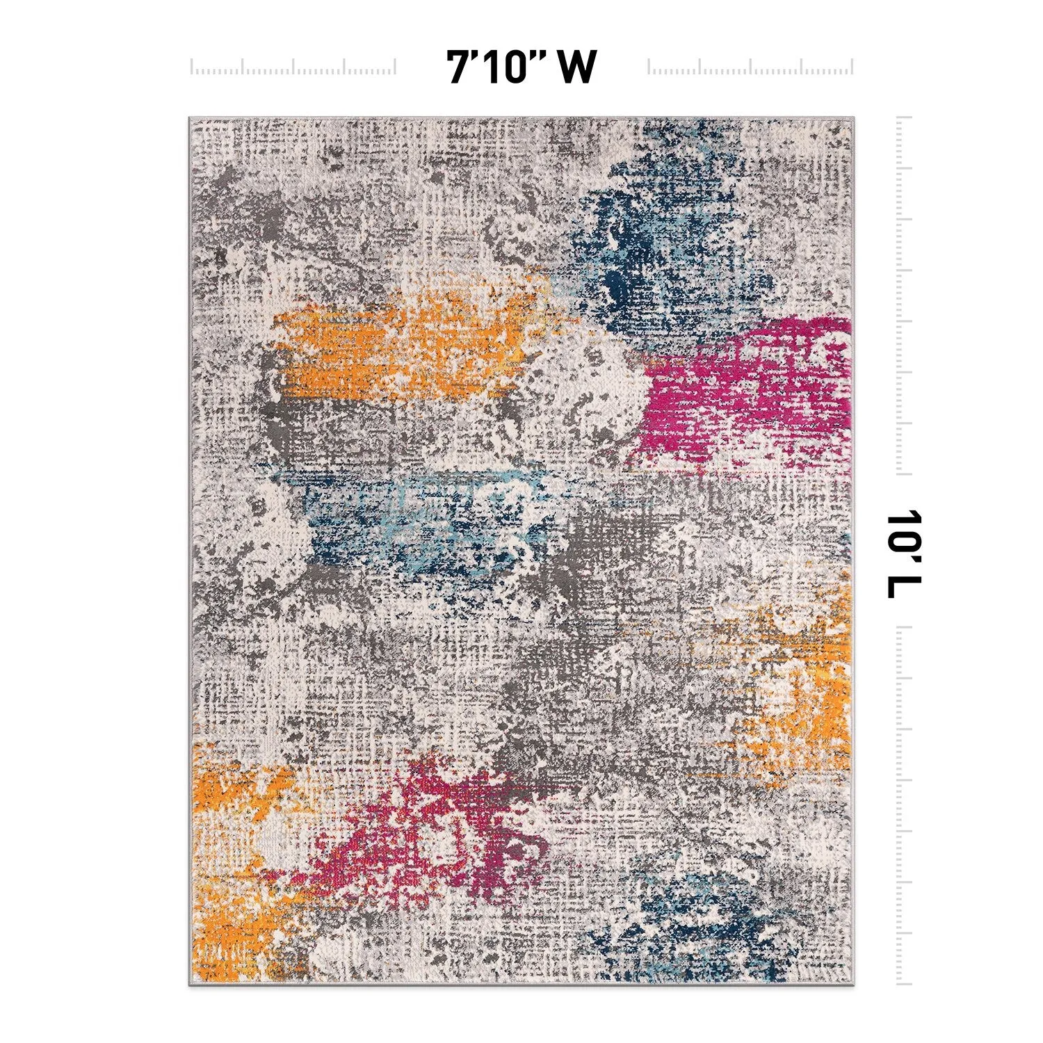 World Rug Gallery Prague Distressed Abstract Area Rug