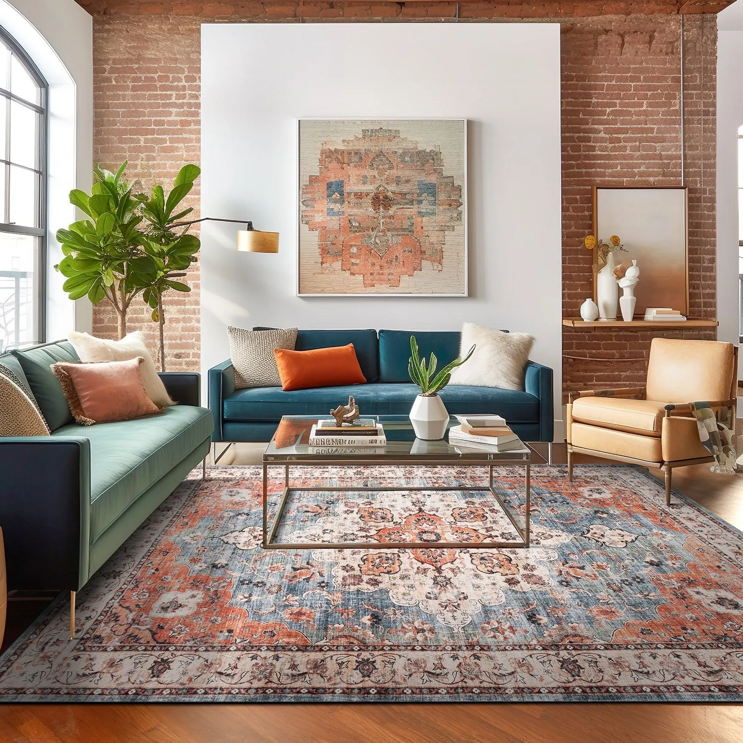 World Rug Gallery Traditional Distressed Washable Non Slip Area Rug