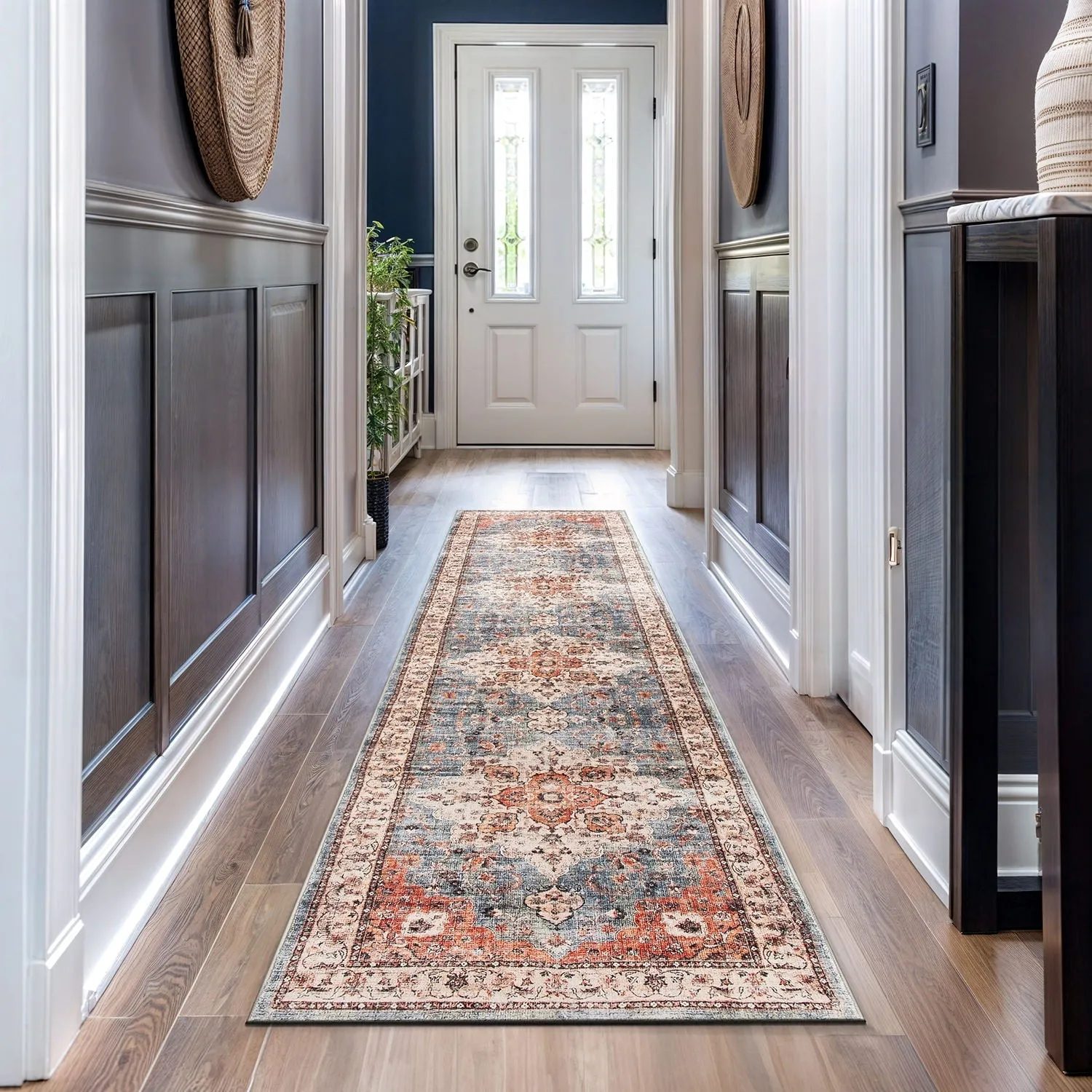 World Rug Gallery Traditional Distressed Washable Non Slip Area Rug