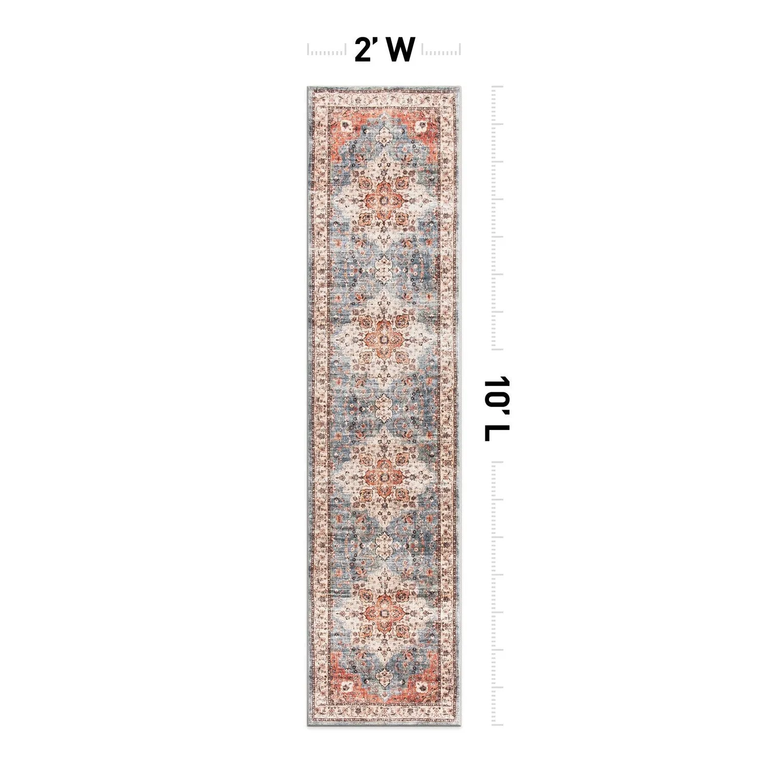 World Rug Gallery Traditional Distressed Washable Non Slip Area Rug