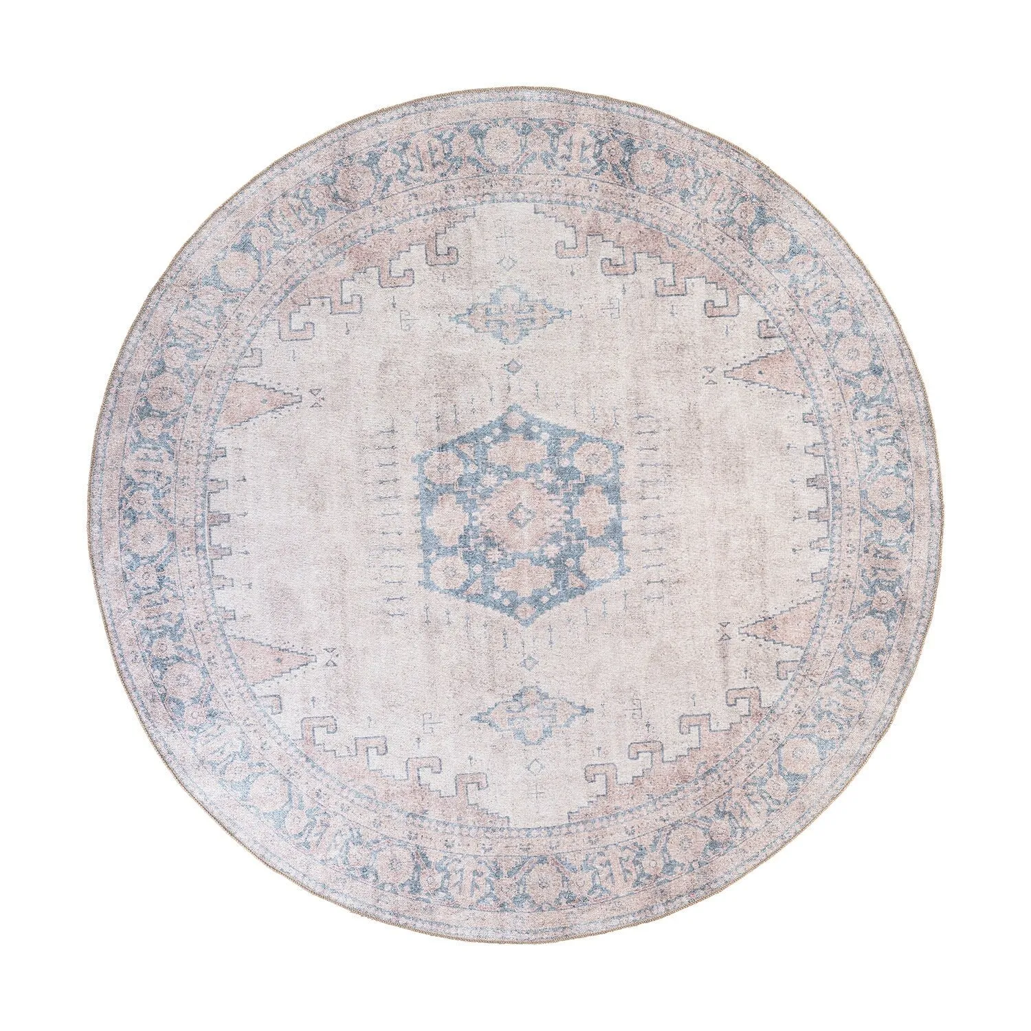 World Rug Gallery Vintage Bohemian Machine Washable Non Slip Area Rug