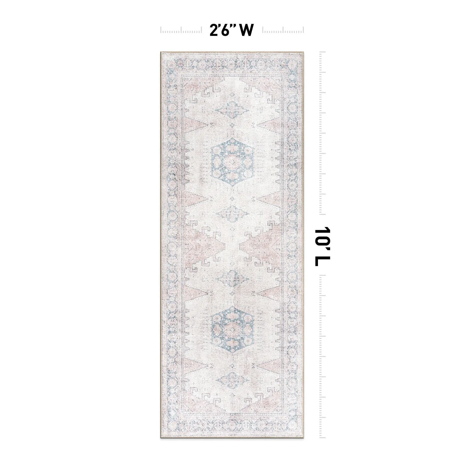 World Rug Gallery Vintage Bohemian Machine Washable Non Slip Area Rug