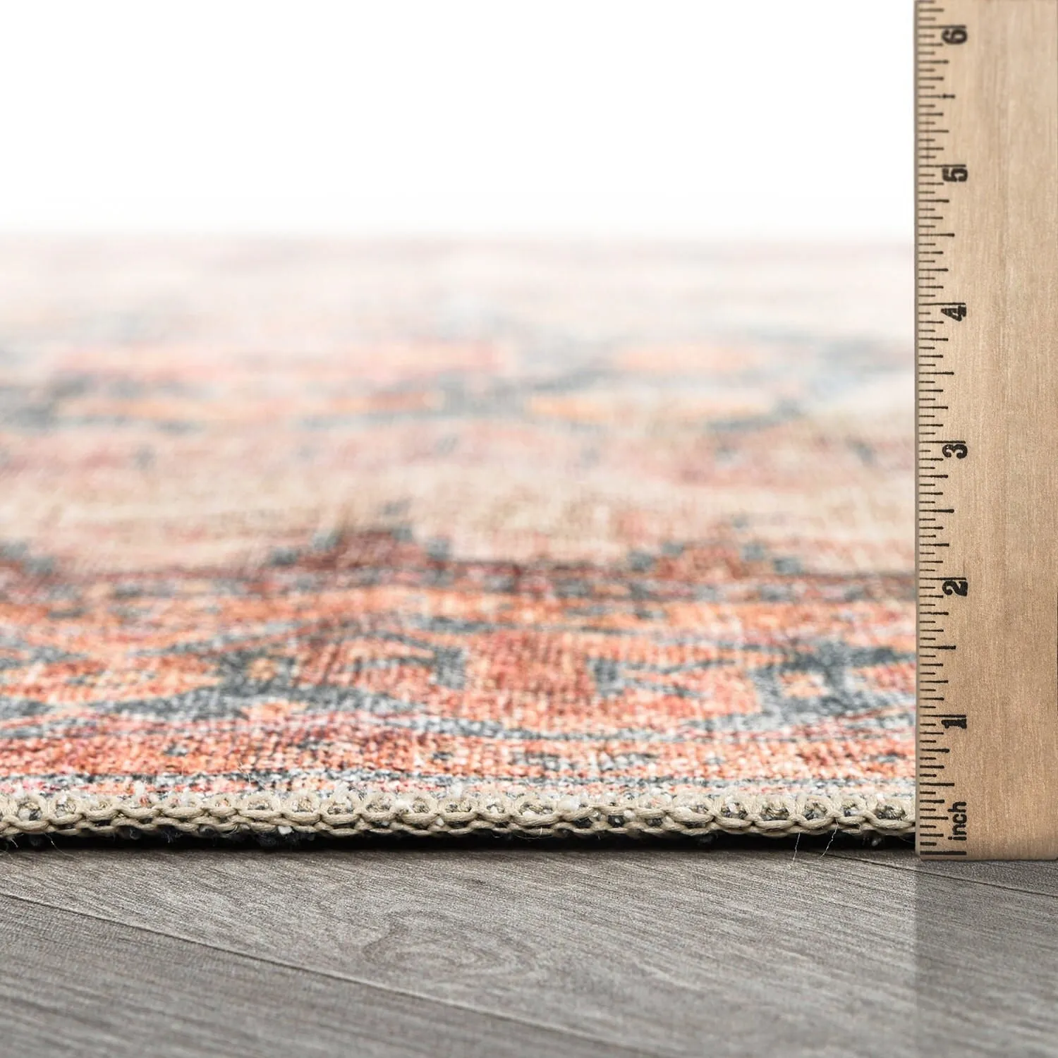 World Rug Gallery Vintage Bohemian Machine Washable Non Slip Area Rug