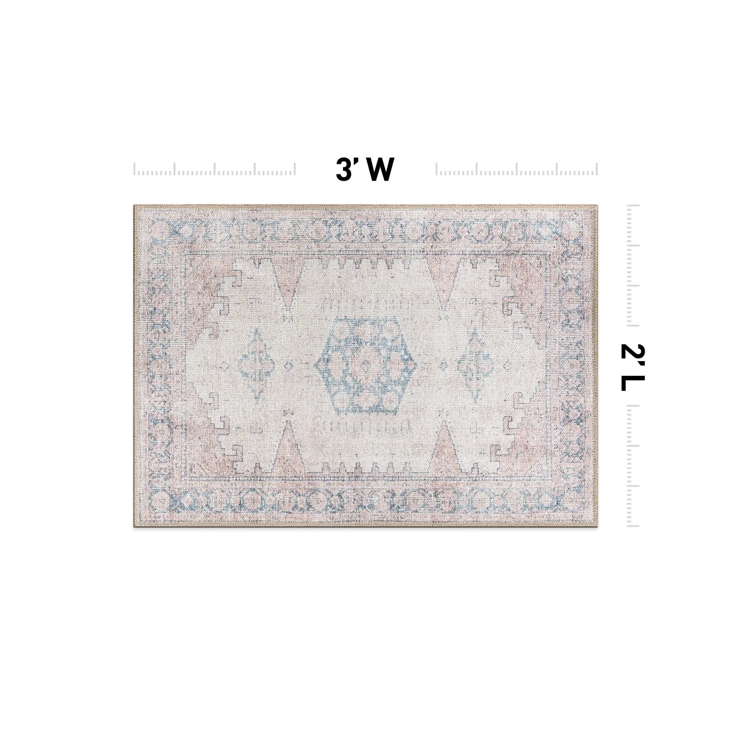 World Rug Gallery Vintage Bohemian Machine Washable Non Slip Area Rug