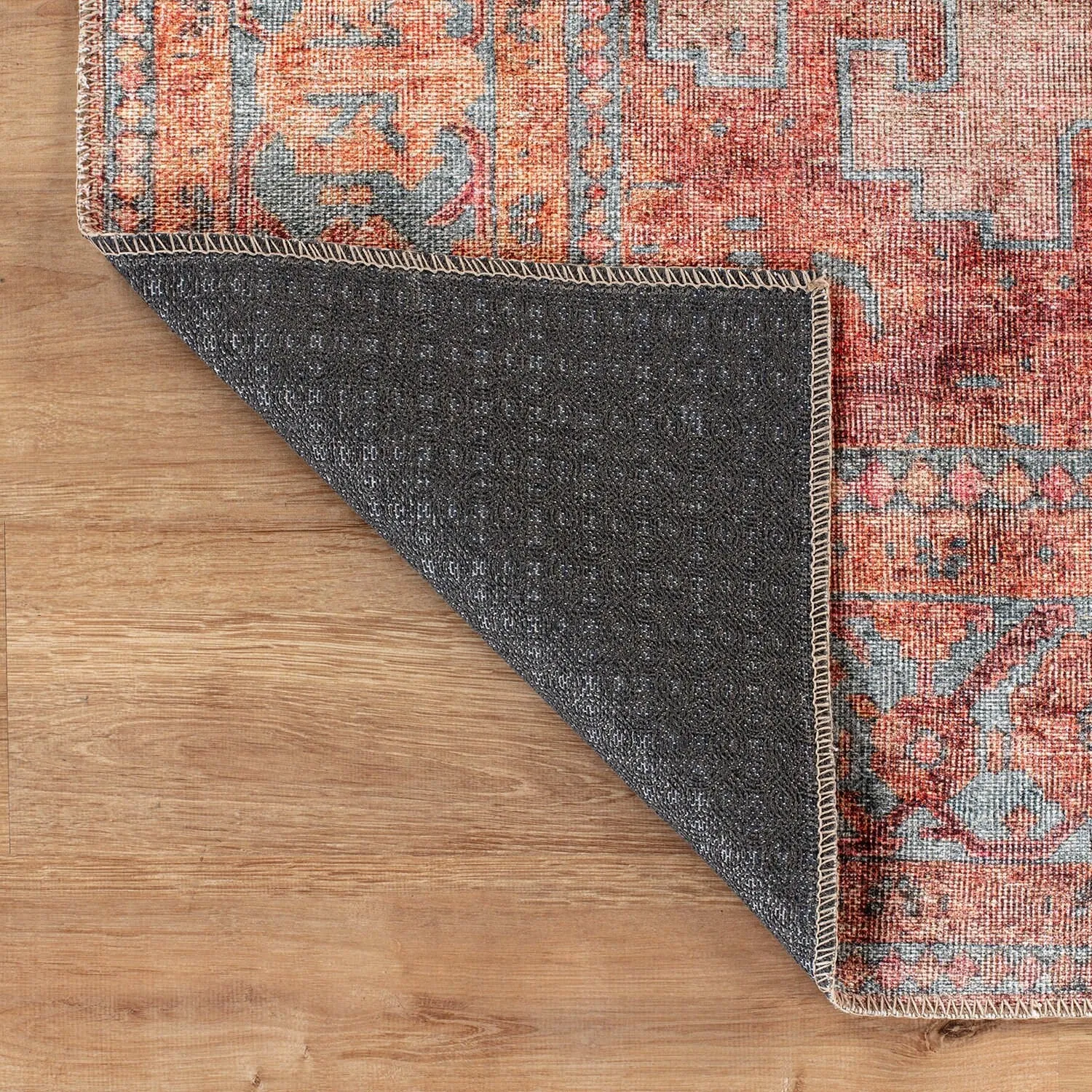 World Rug Gallery Vintage Bohemian Machine Washable Non Slip Area Rug