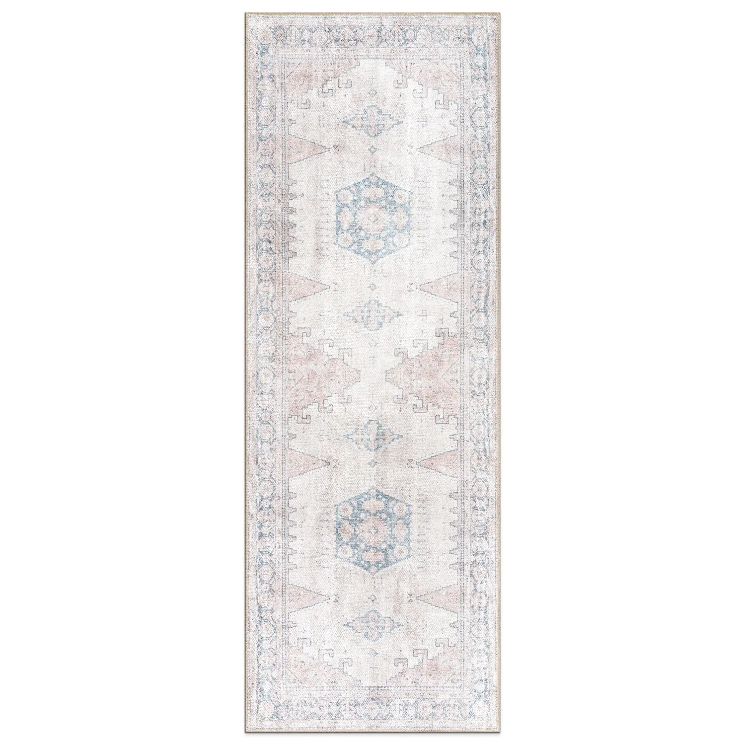 World Rug Gallery Vintage Bohemian Machine Washable Non Slip Area Rug