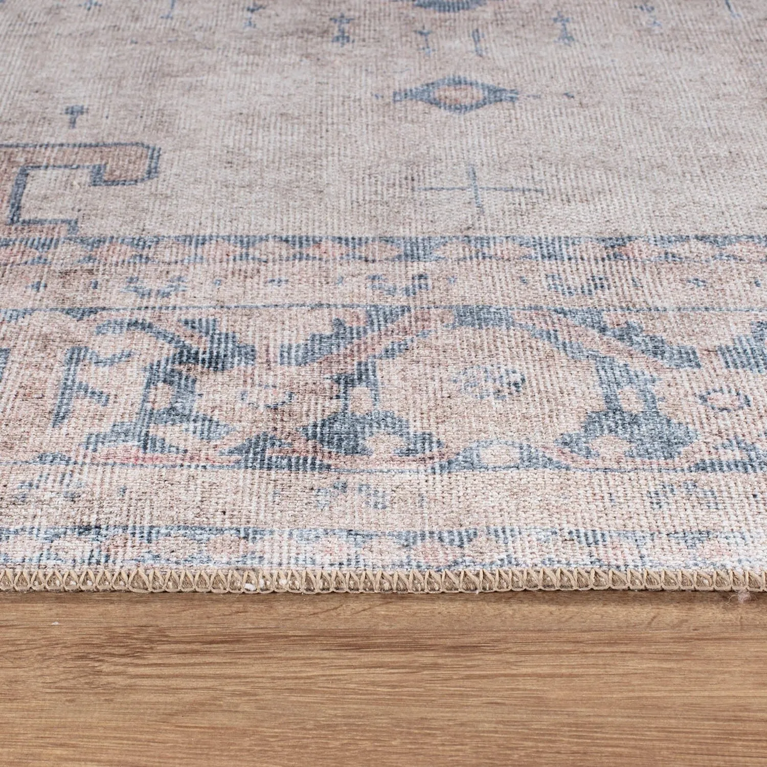 World Rug Gallery Vintage Bohemian Machine Washable Non Slip Area Rug