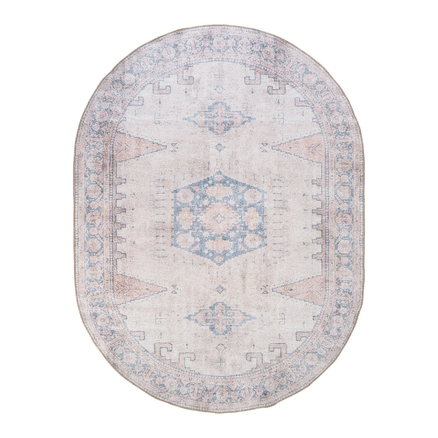 World Rug Gallery Vintage Bohemian Machine Washable Non Slip Area Rug