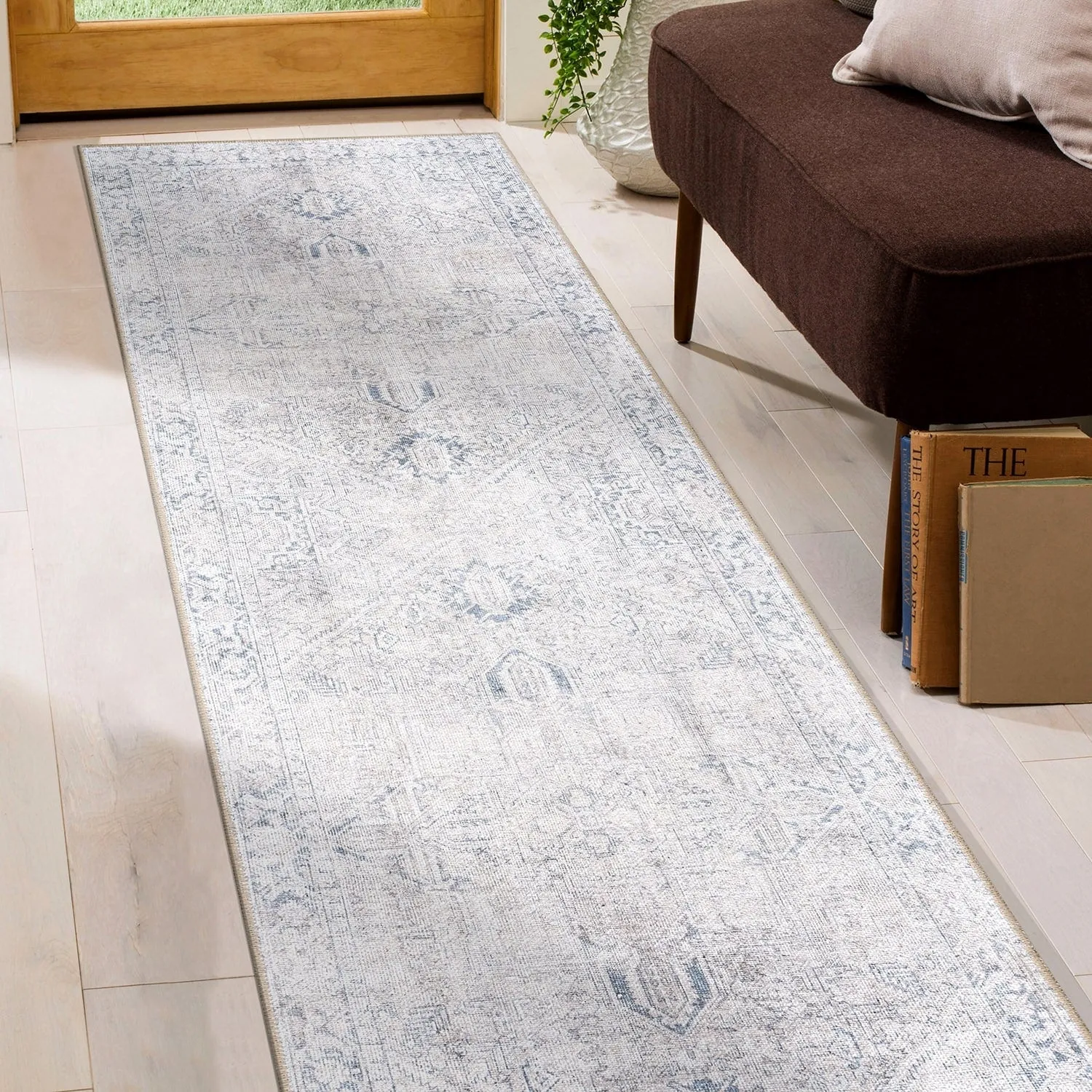 World Rug Gallery Vintage Boho Medallion Machine Washable Non Slip Area Rug