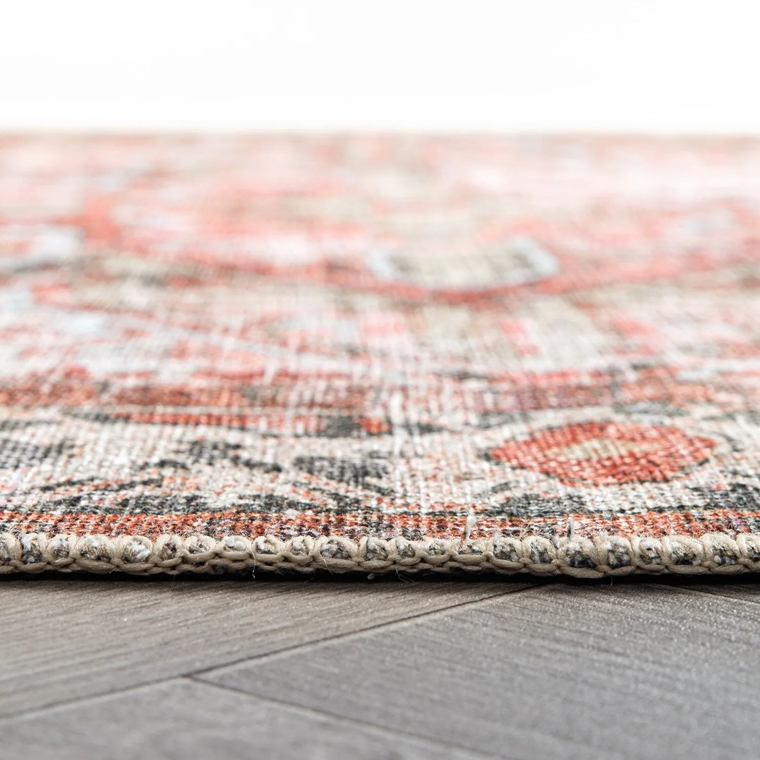 World Rug Gallery Vintage Boho Medallion Machine Washable Non Slip Area Rug