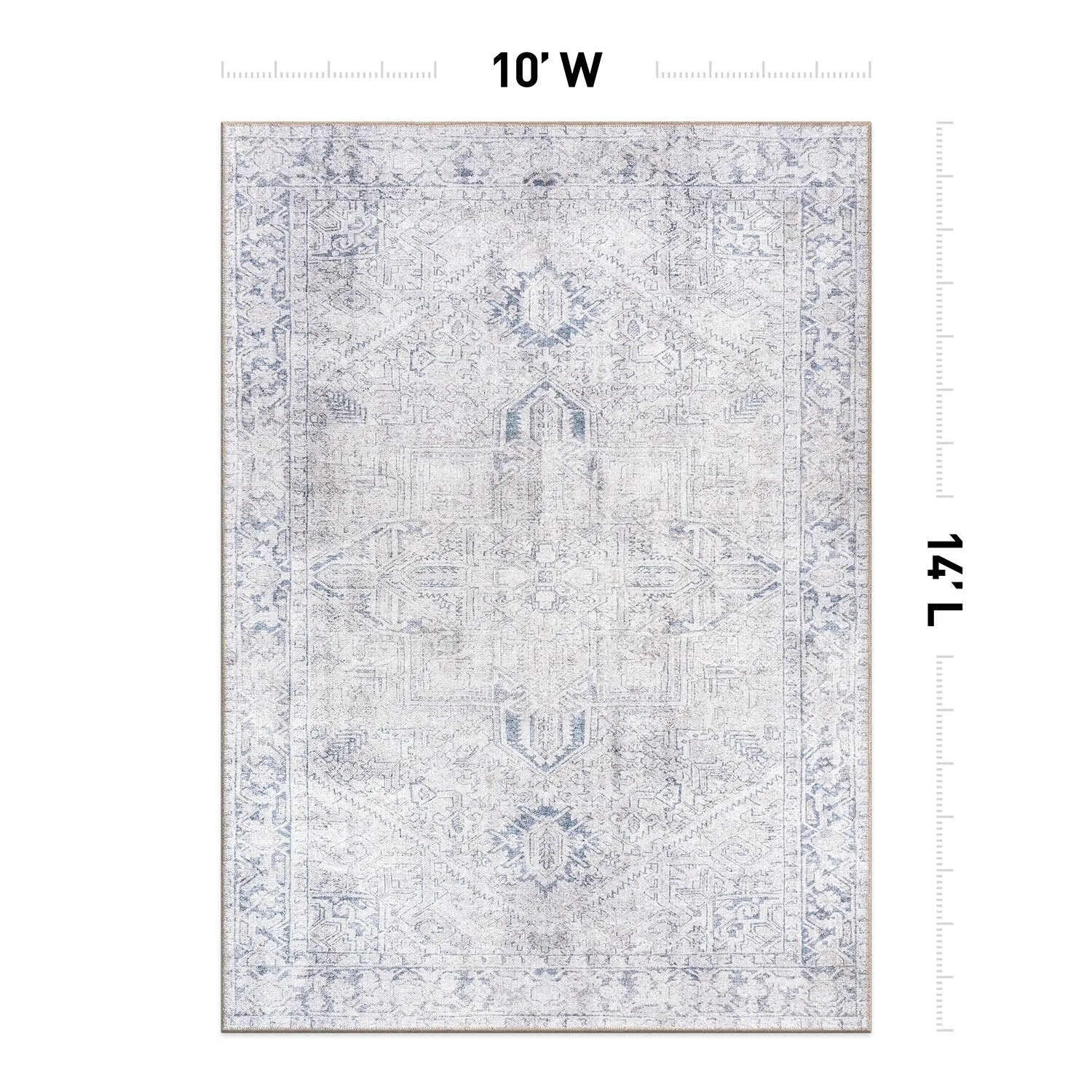 World Rug Gallery Vintage Boho Medallion Machine Washable Non Slip Area Rug