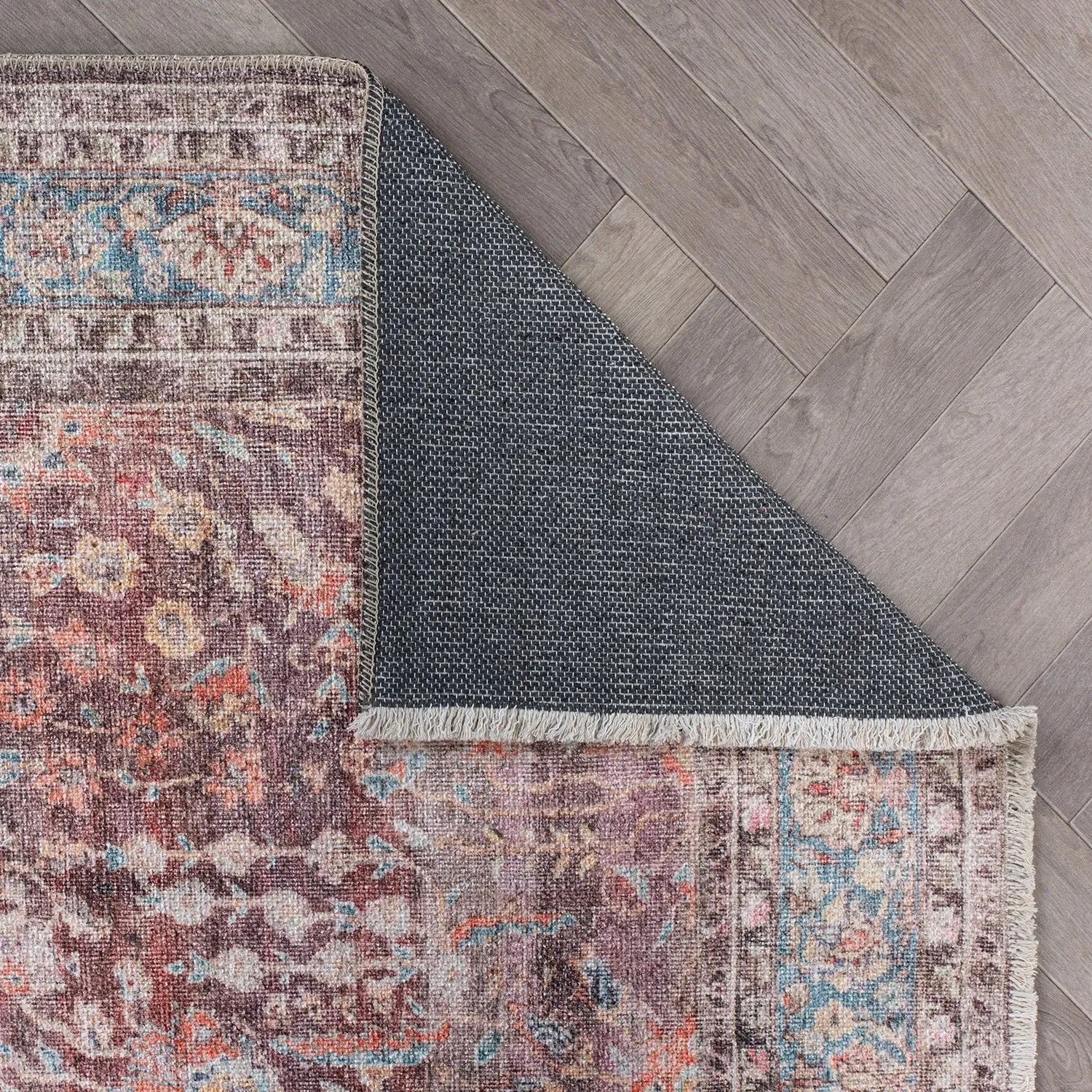 World Rug Gallery Vintage Distressed Bordered Machine Washable Area Rug
