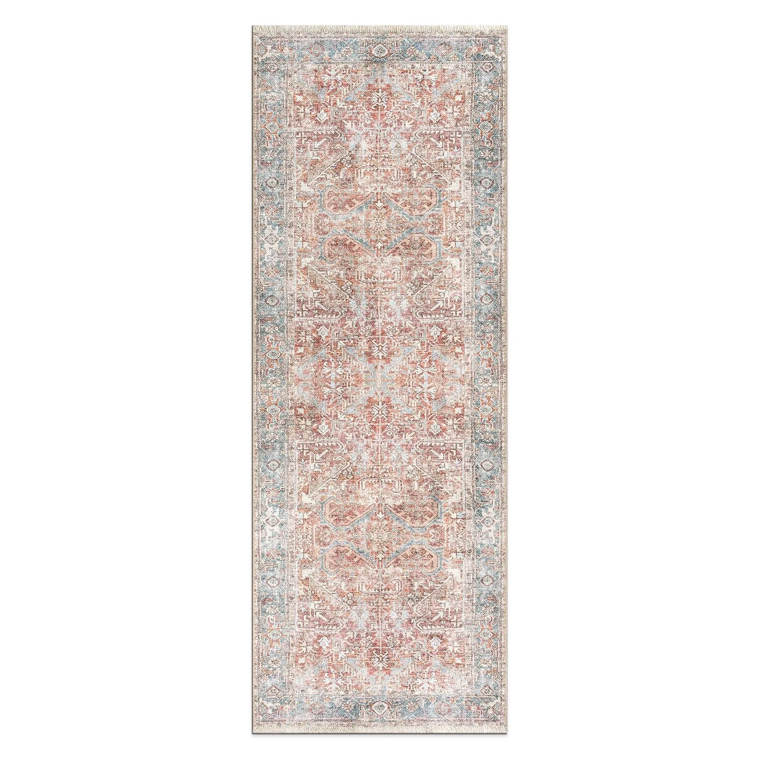 World Rug Gallery Vintage Distressed Machine Washable Area Rug
