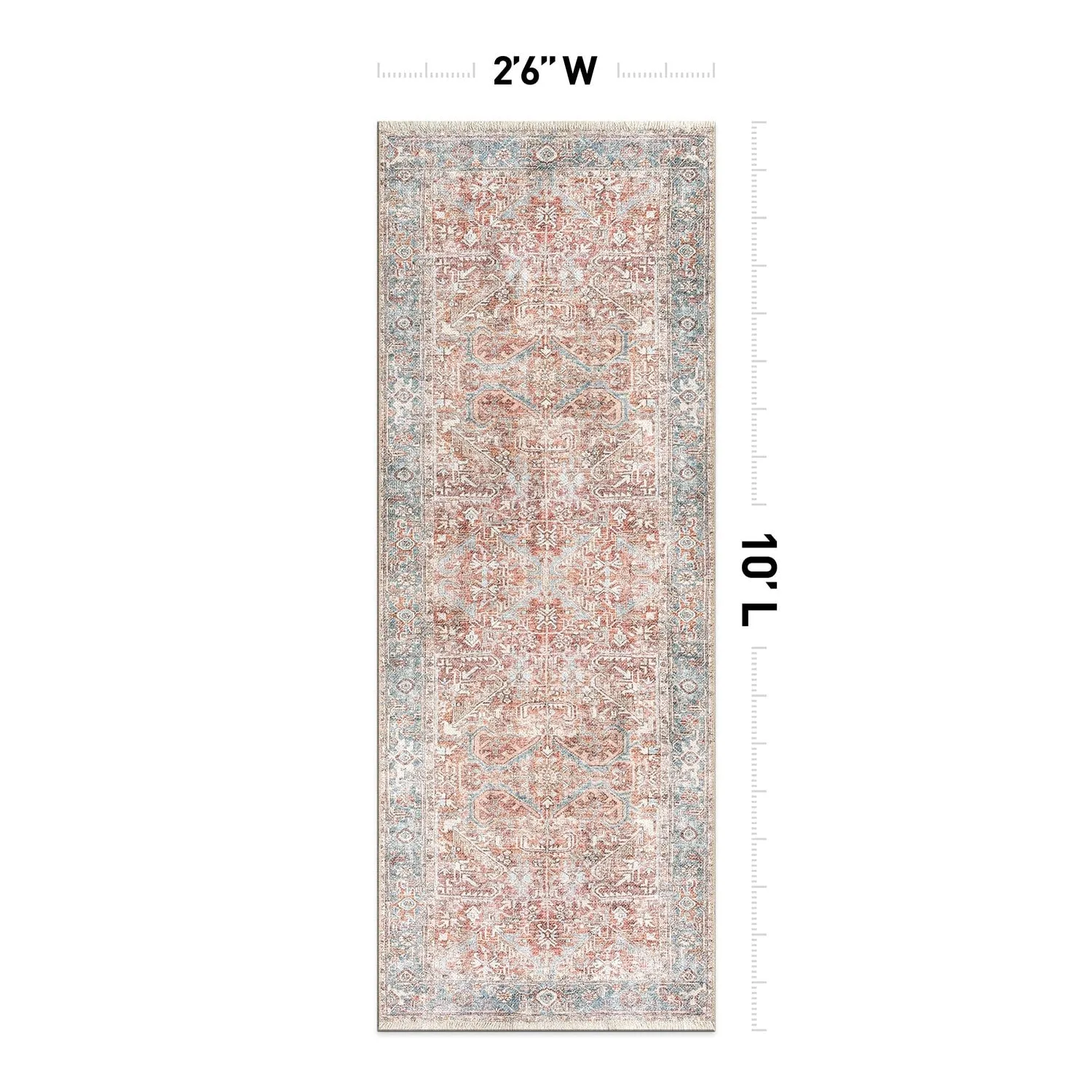 World Rug Gallery Vintage Distressed Machine Washable Area Rug