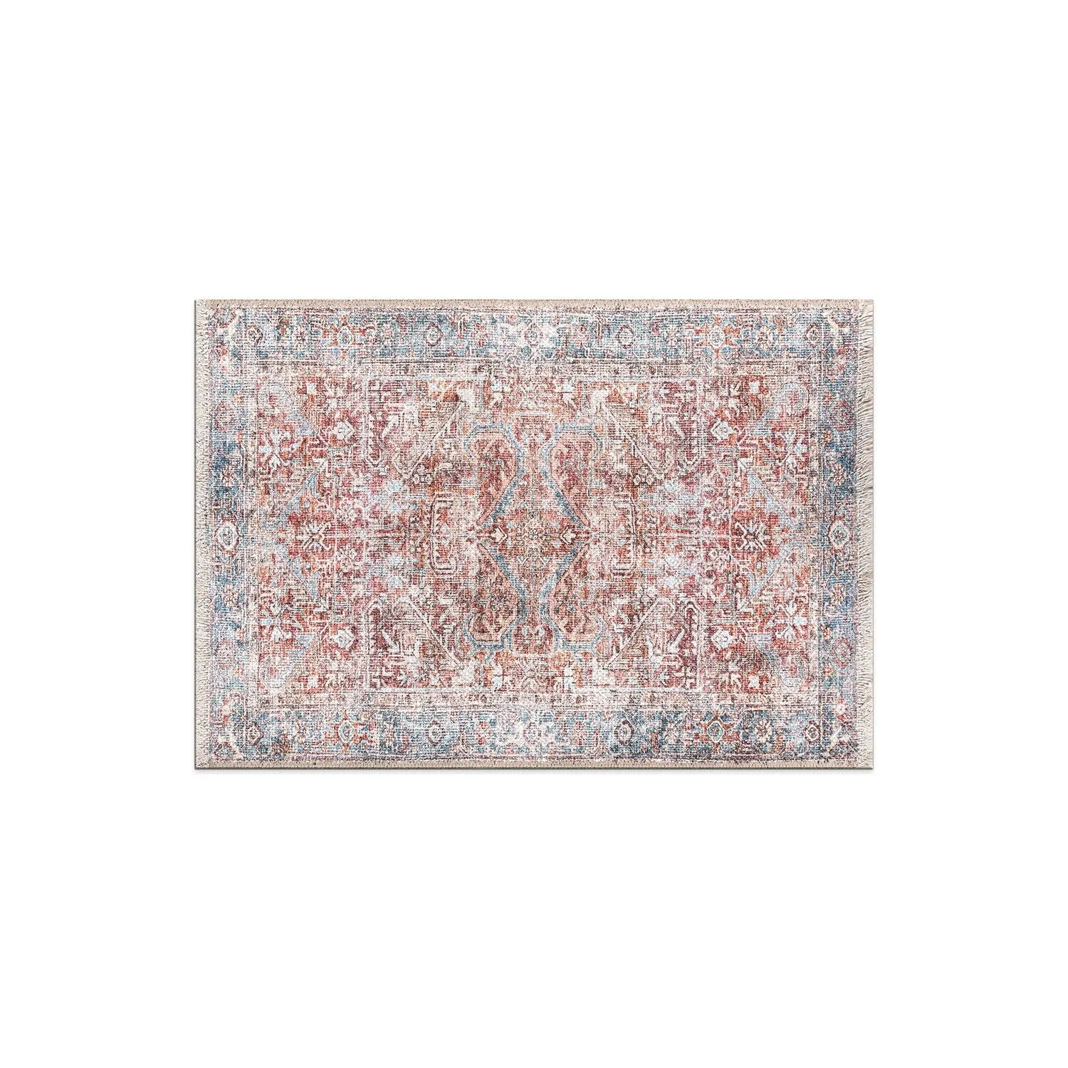 World Rug Gallery Vintage Distressed Machine Washable Area Rug