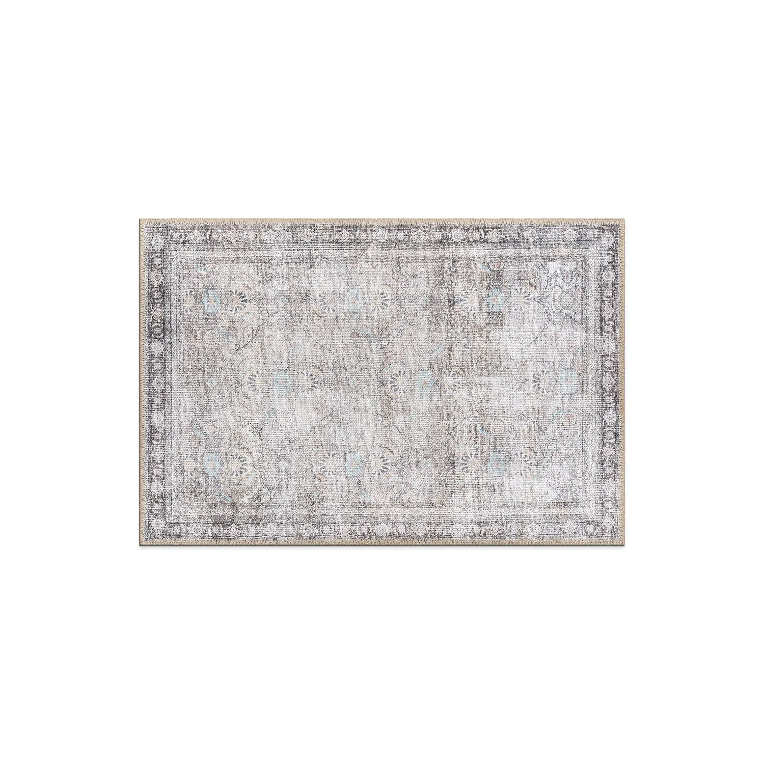World Rug Gallery Vintage Inspired Machine Washable Non Slip Area Rug