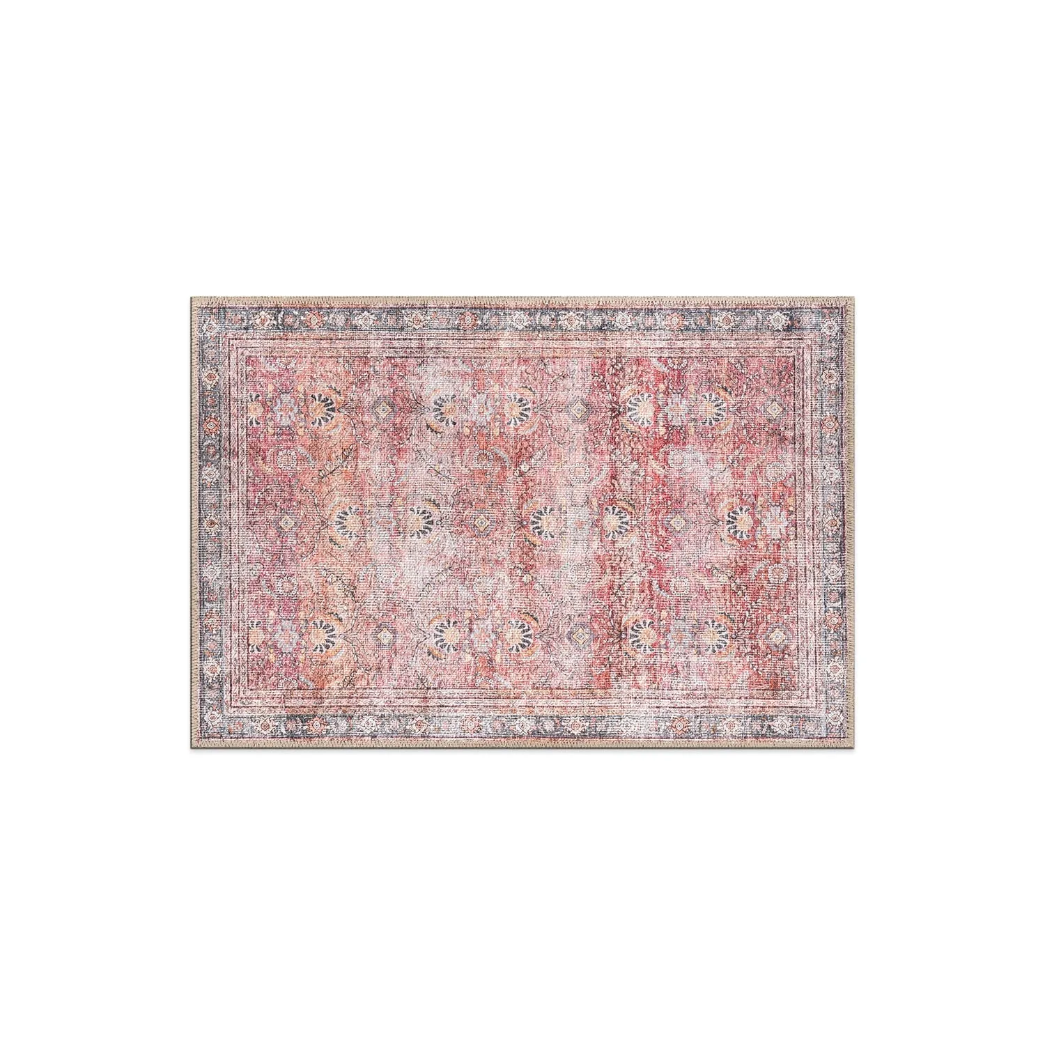 World Rug Gallery Vintage Inspired Machine Washable Non Slip Area Rug