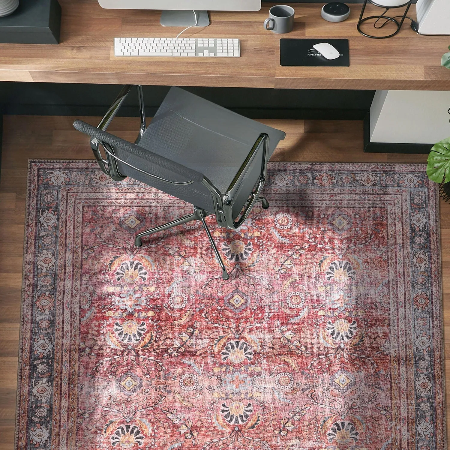 World Rug Gallery Vintage Inspired Machine Washable Non Slip Area Rug