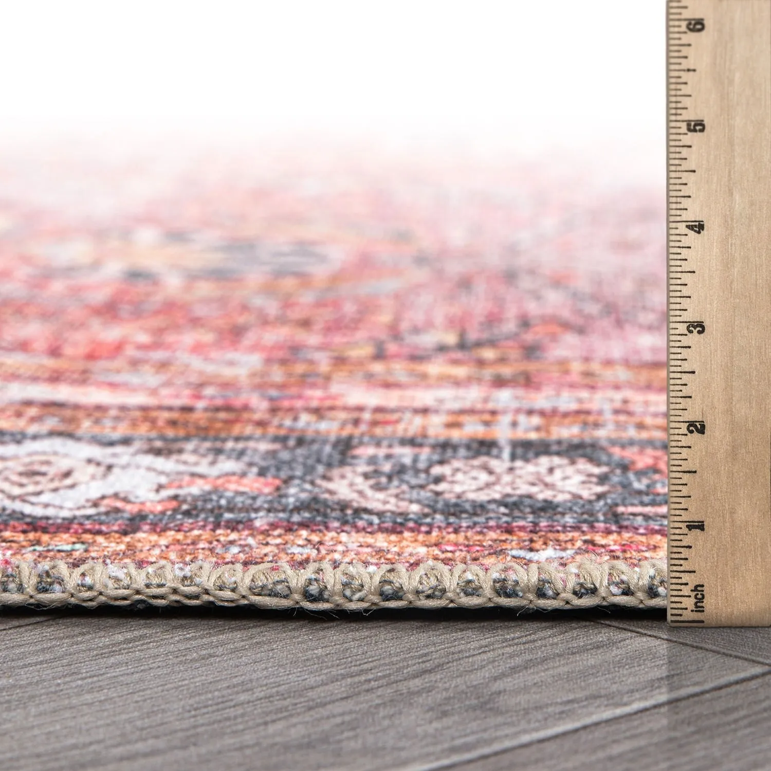 World Rug Gallery Vintage Inspired Machine Washable Non Slip Area Rug