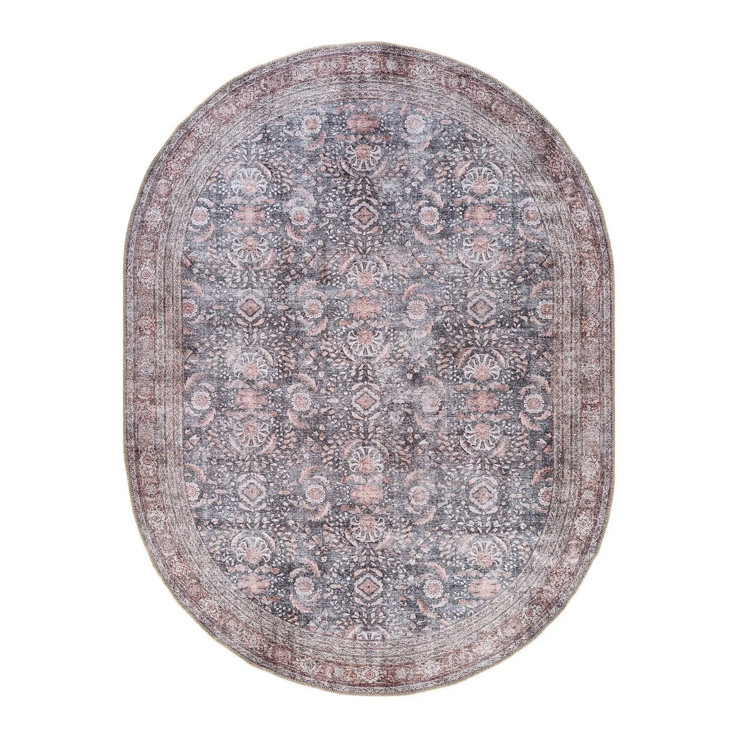 World Rug Gallery Vintage Inspired Machine Washable Non Slip Area Rug
