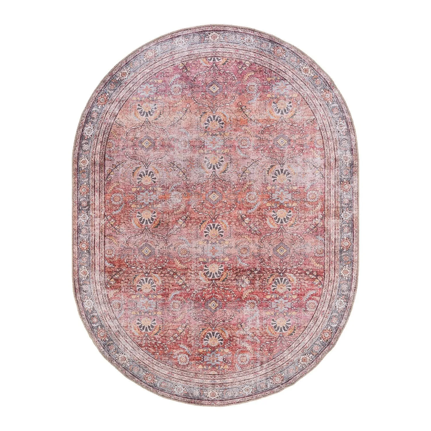 World Rug Gallery Vintage Inspired Machine Washable Non Slip Area Rug
