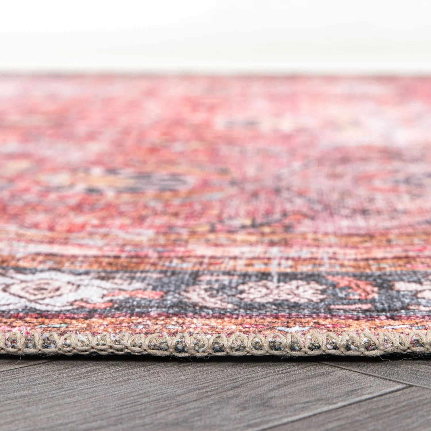 World Rug Gallery Vintage Inspired Machine Washable Non Slip Area Rug