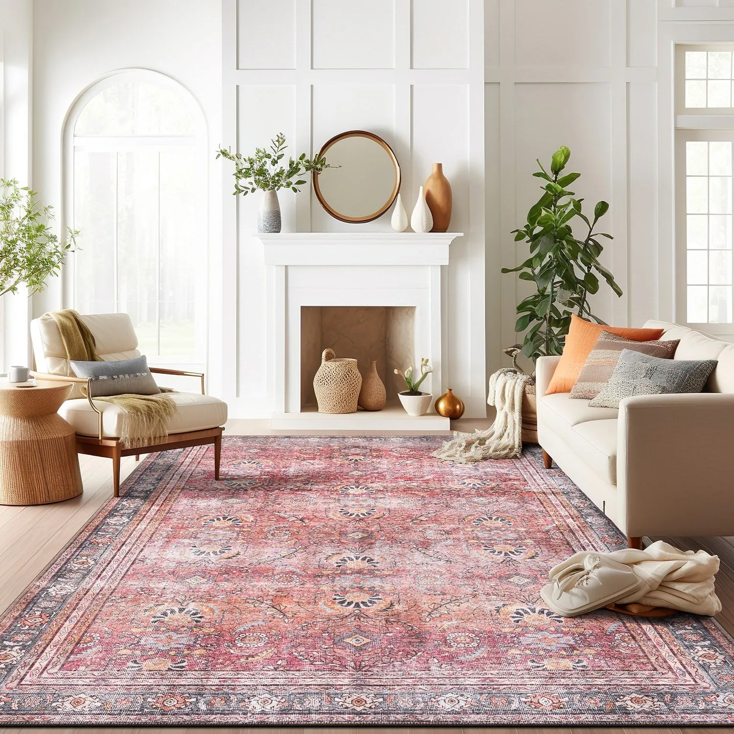World Rug Gallery Vintage Inspired Machine Washable Non Slip Area Rug