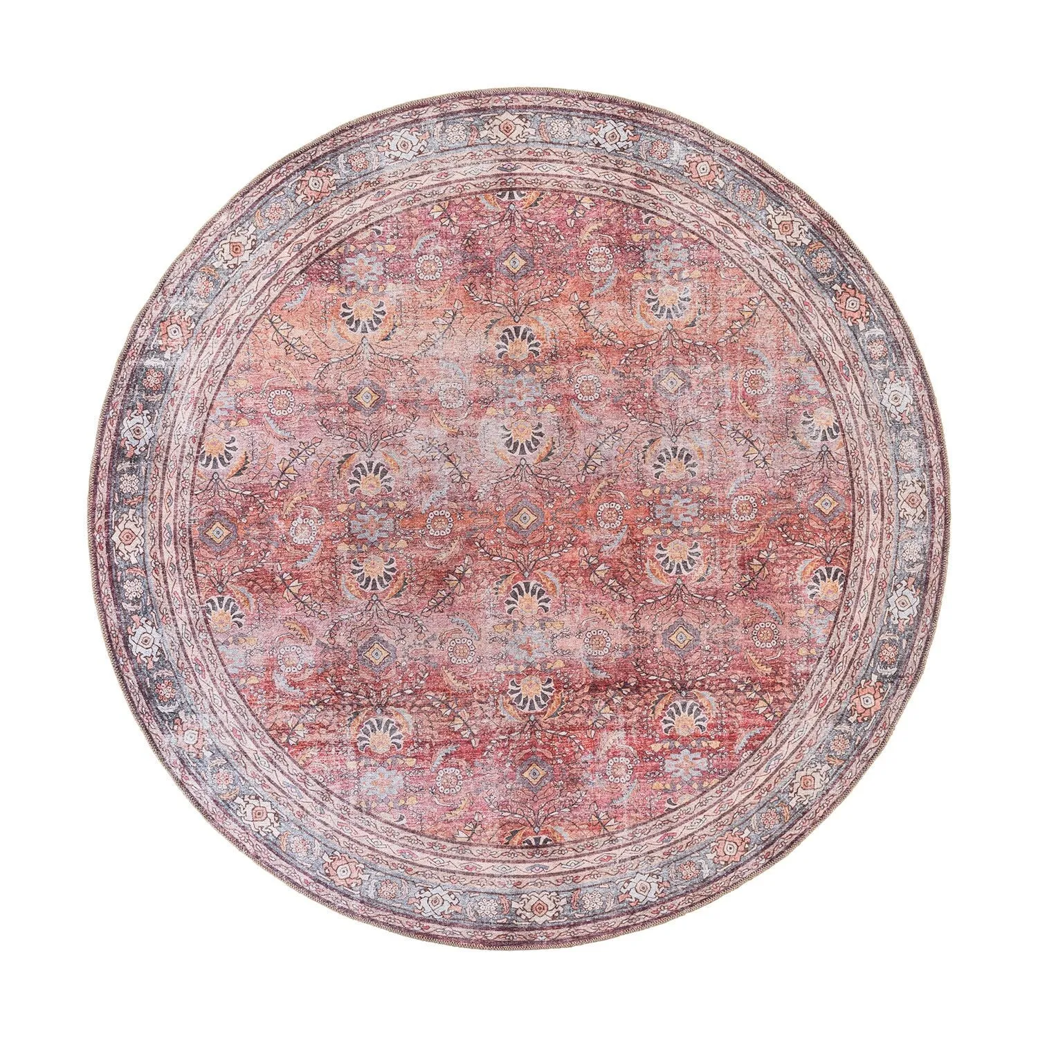 World Rug Gallery Vintage Inspired Machine Washable Non Slip Area Rug