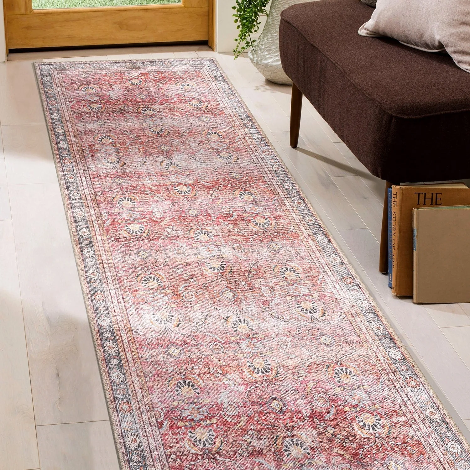 World Rug Gallery Vintage Inspired Machine Washable Non Slip Area Rug