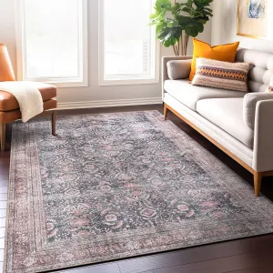 World Rug Gallery Vintage Inspired Machine Washable Non Slip Area Rug