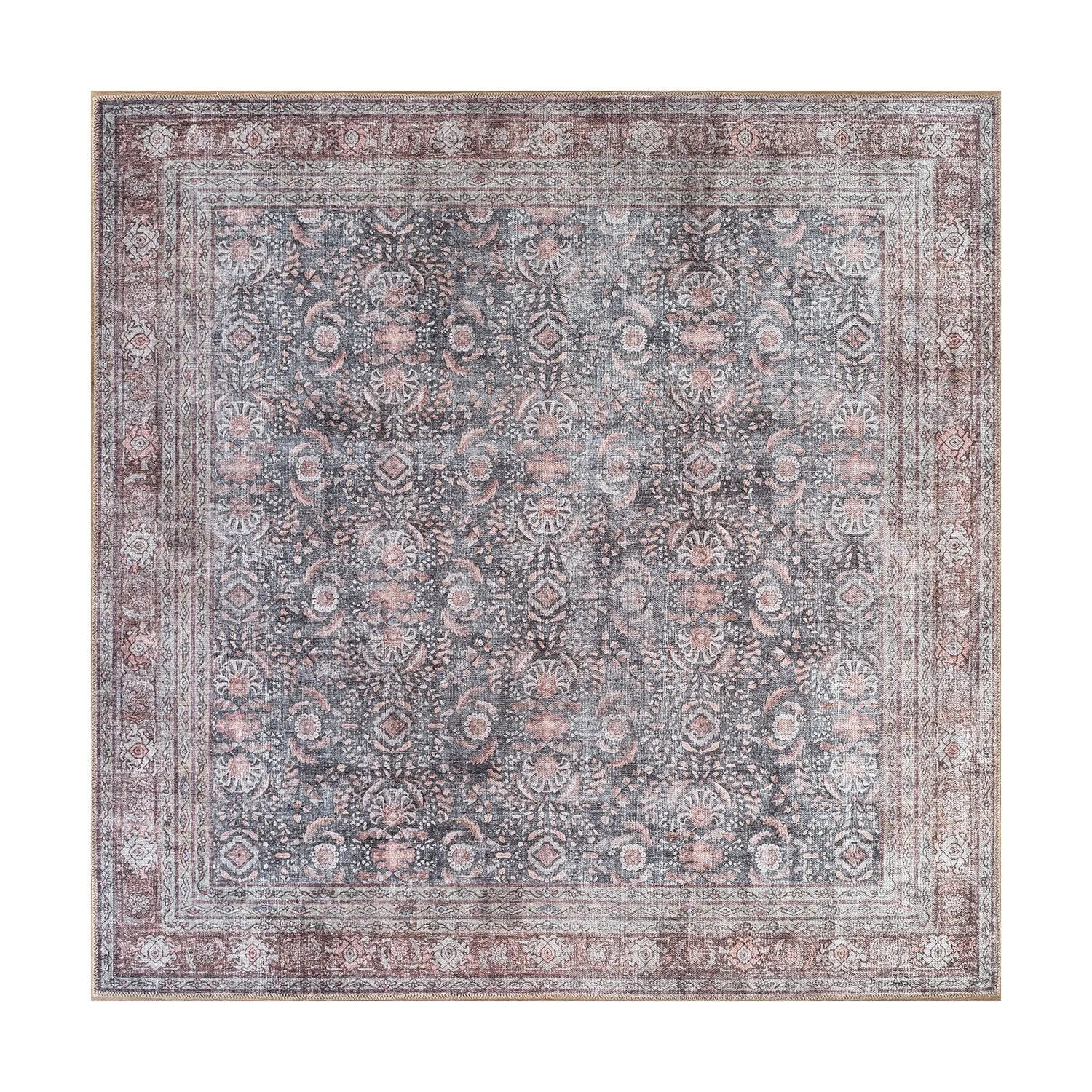 World Rug Gallery Vintage Inspired Machine Washable Non Slip Area Rug
