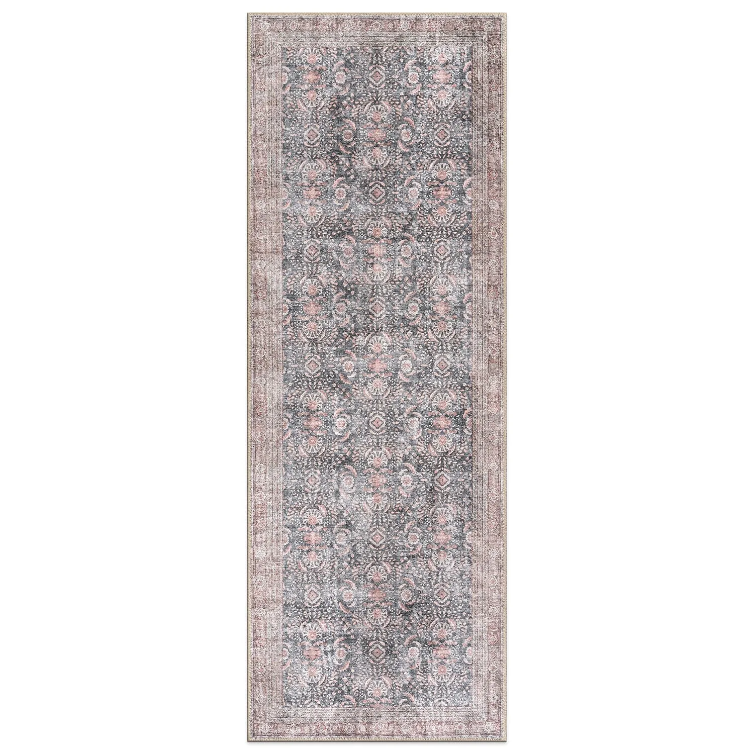 World Rug Gallery Vintage Inspired Machine Washable Non Slip Area Rug