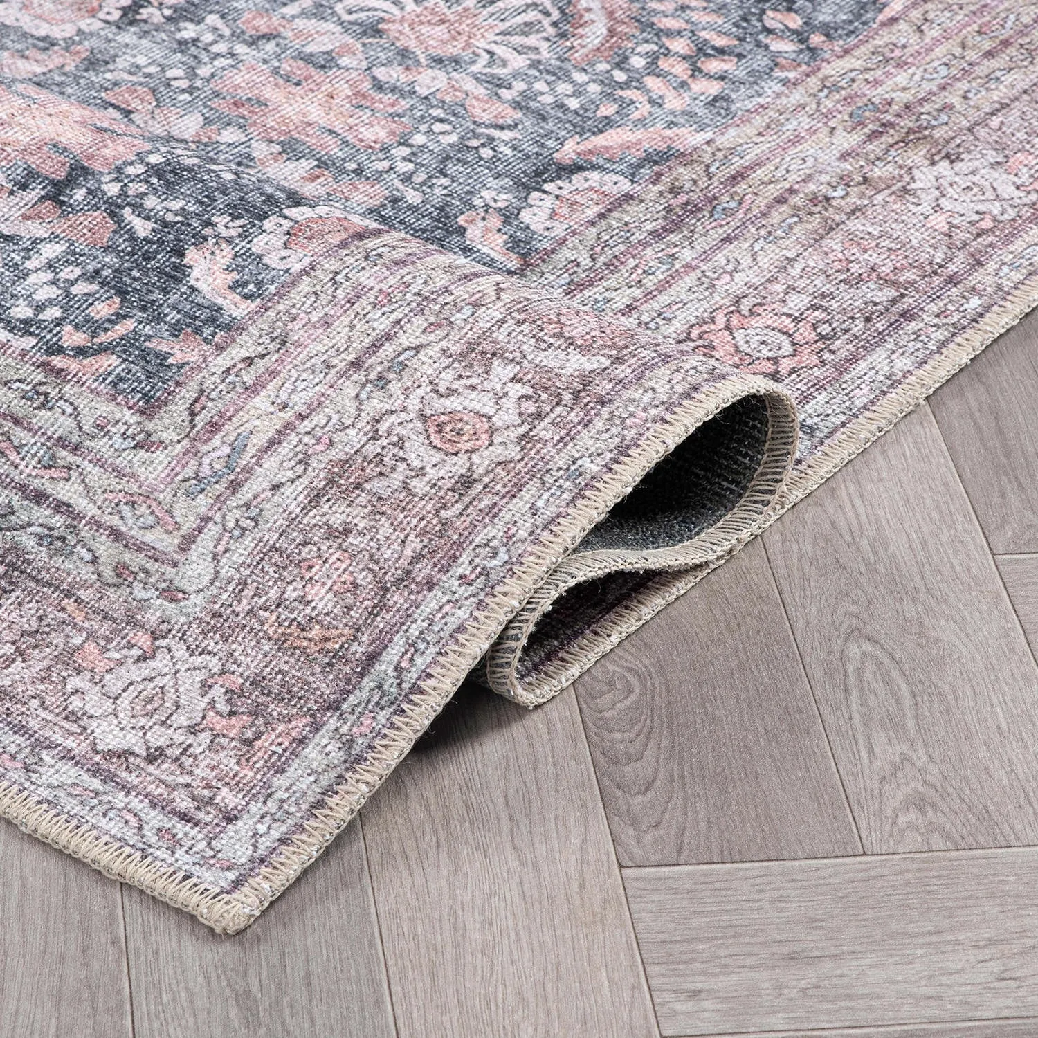World Rug Gallery Vintage Inspired Machine Washable Non Slip Area Rug